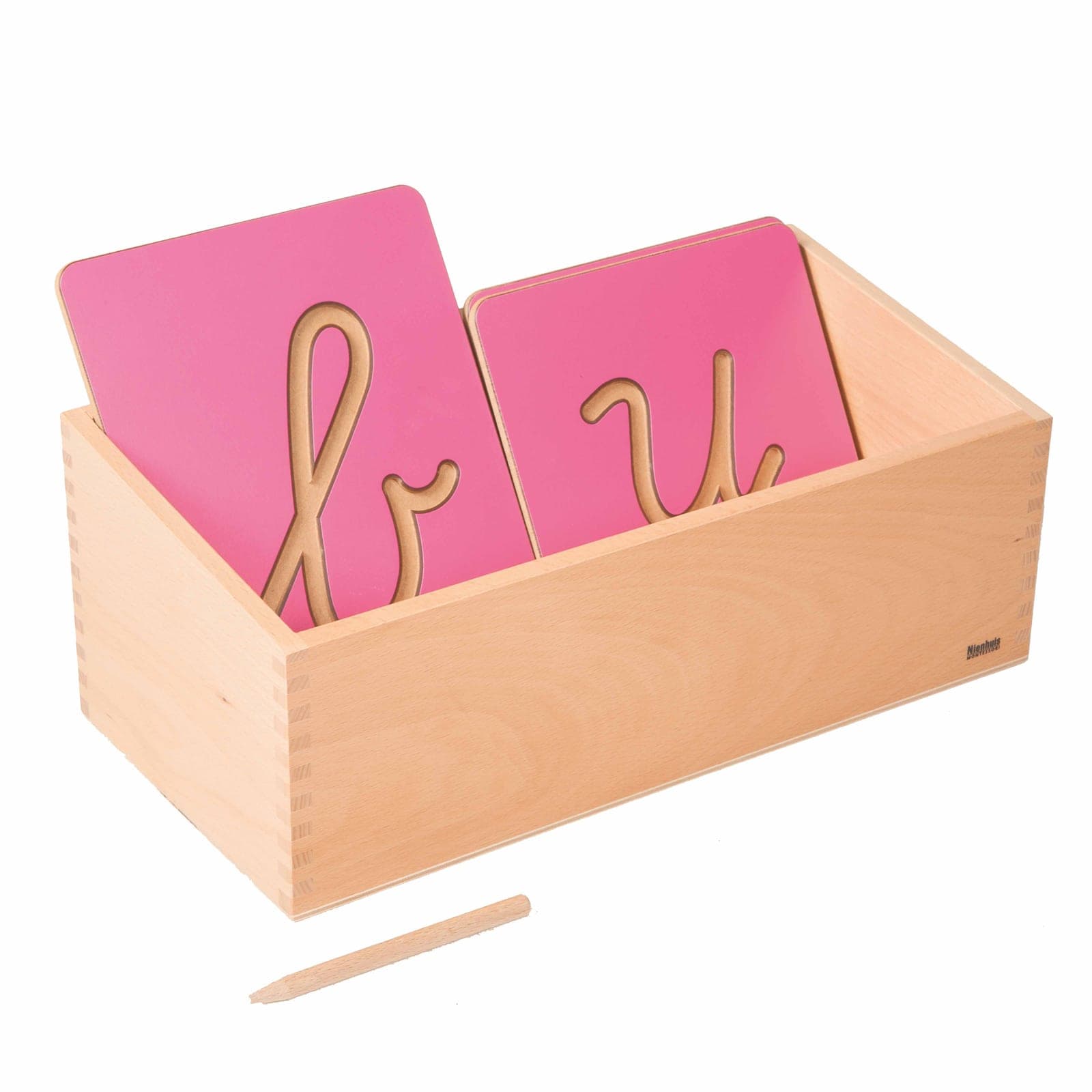 Hollow Letter Shapes — Tactile Cursive Writing Preparation — Montessori Material | Faborino