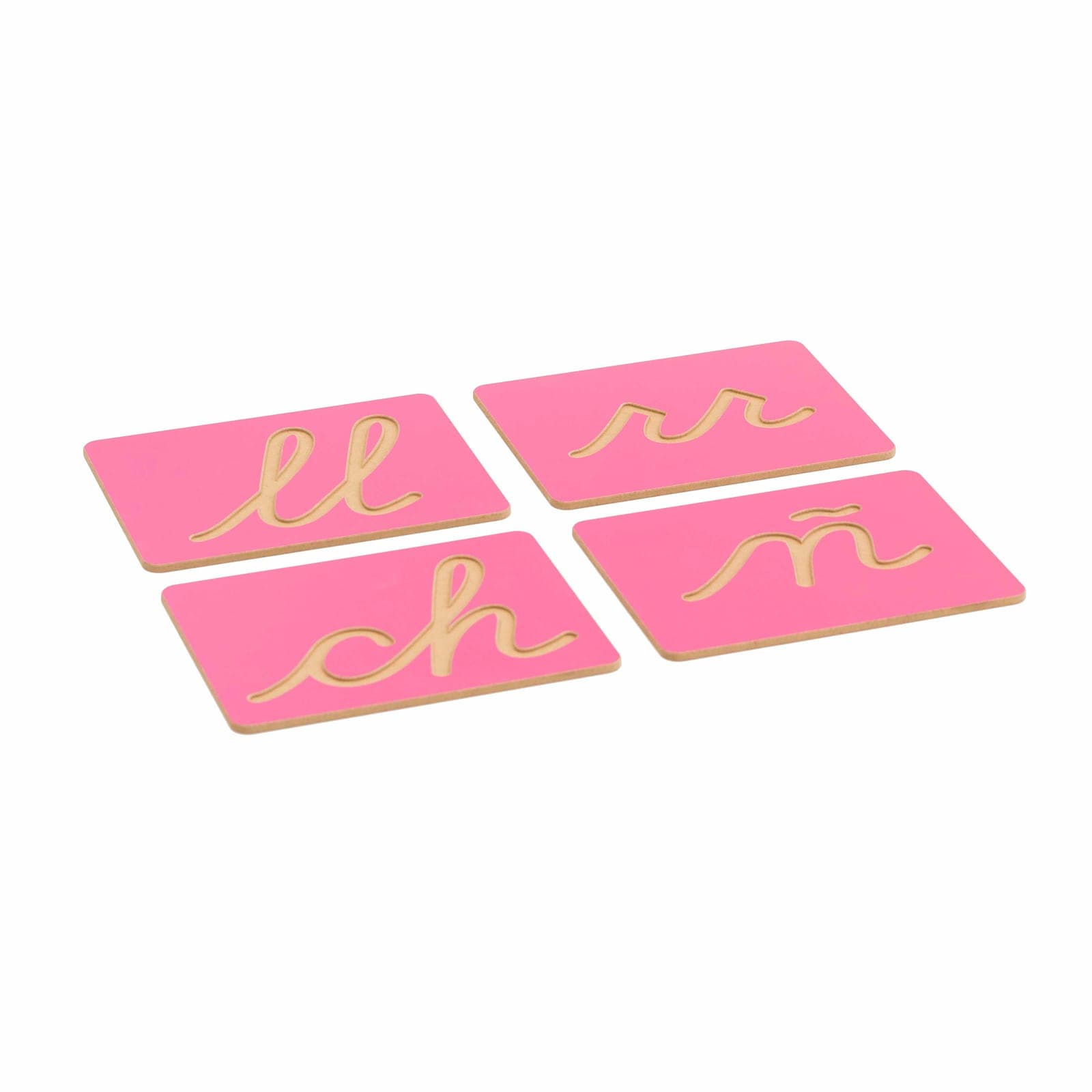 Hollow Letter Shapes: Spanish Cursive - Supplement Set — Montessori Material | Faborino