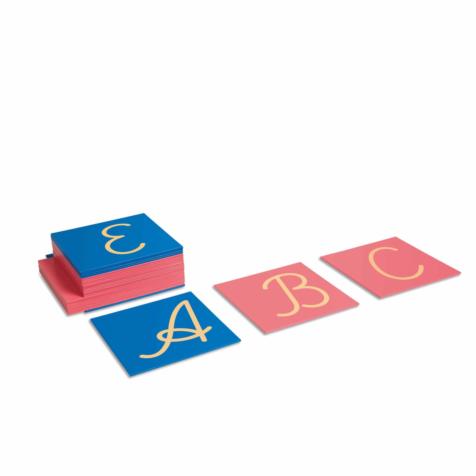 Sandpaper Capitals: International Cursive — Montessori Material | Faborino