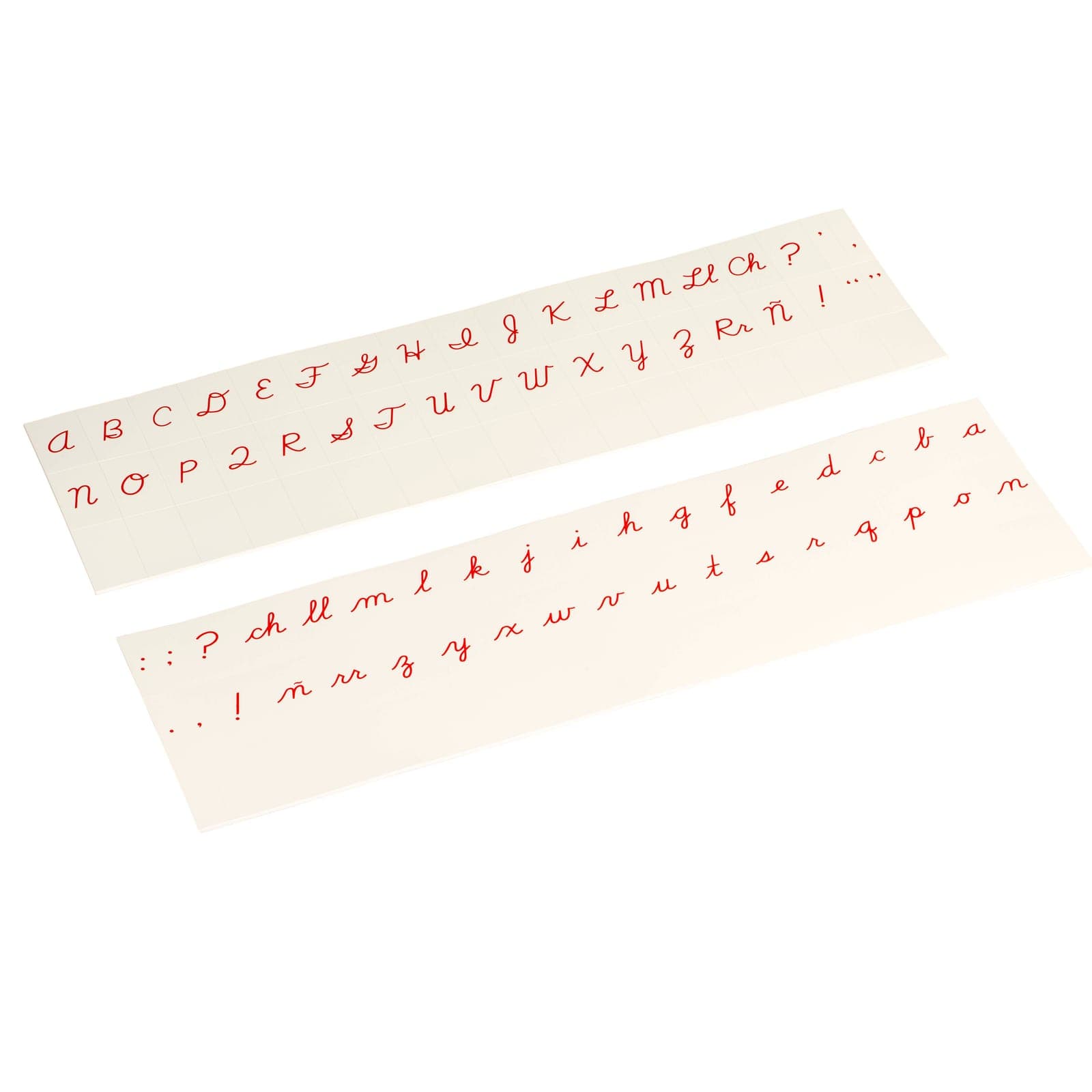 Printed Alphabet: US Cursive - Red — Montessori Material | Faborino