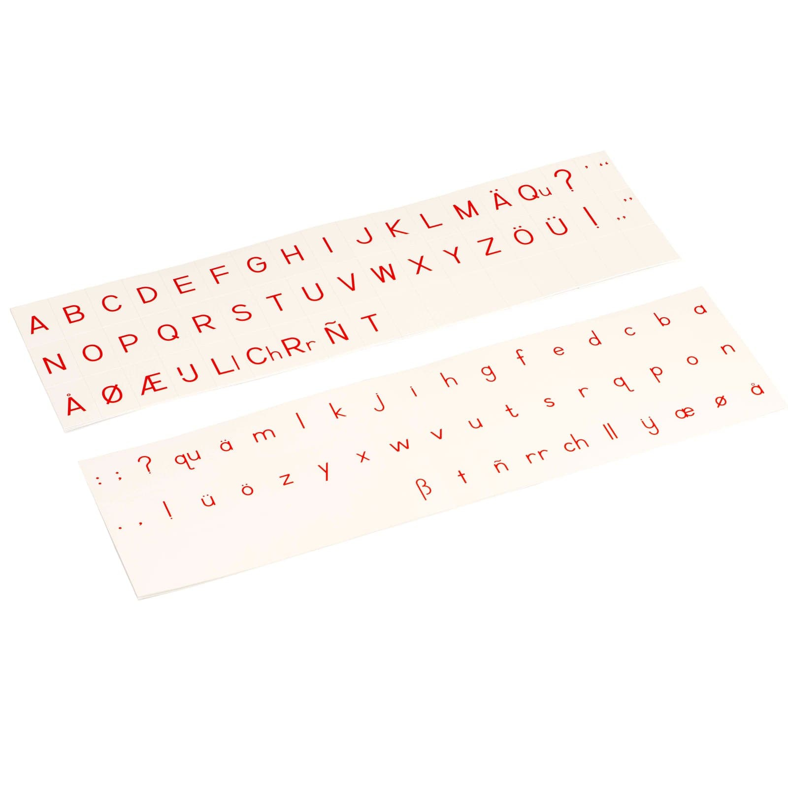 Printed Alphabet: International Print - Red — Montessori Material | Faborino