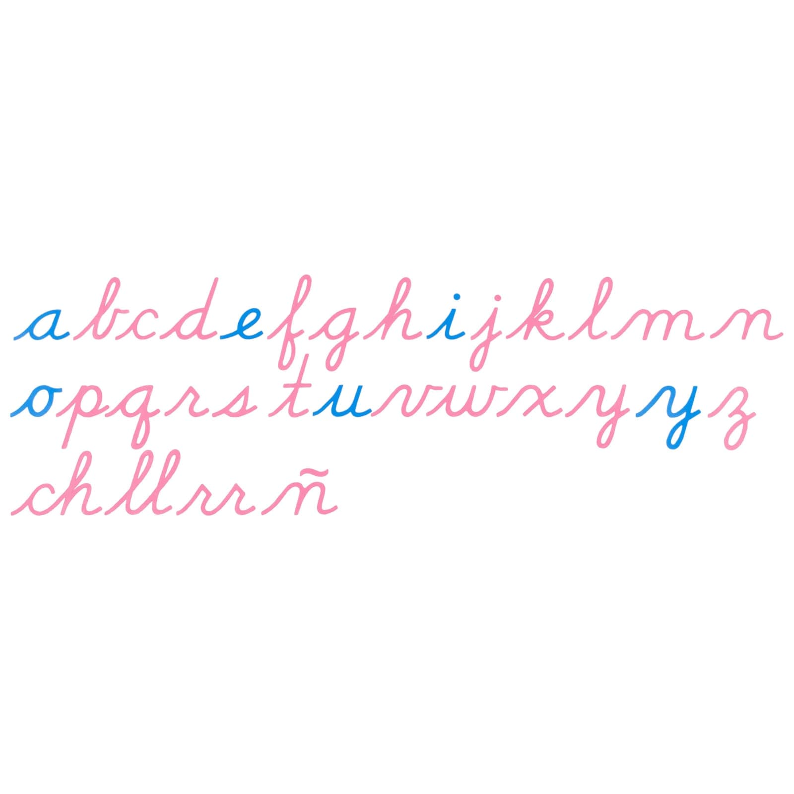 Wooden Movable Alphabet: US Cursive — Montessori Material | Faborino