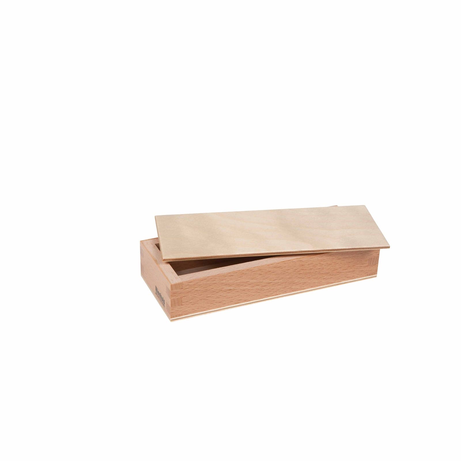 Small Number Cards Box — Beech Wood Storage with Sliding Lid — View 1