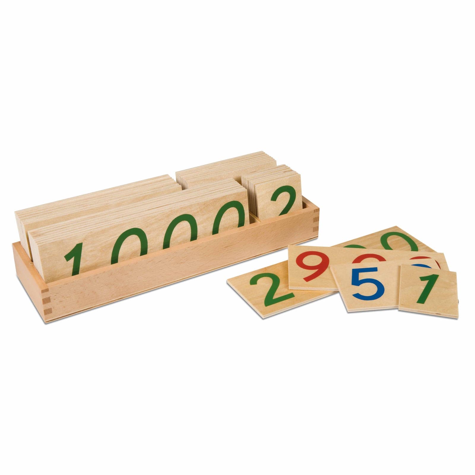 Large Number Cards 1-9000: Wood — View 1