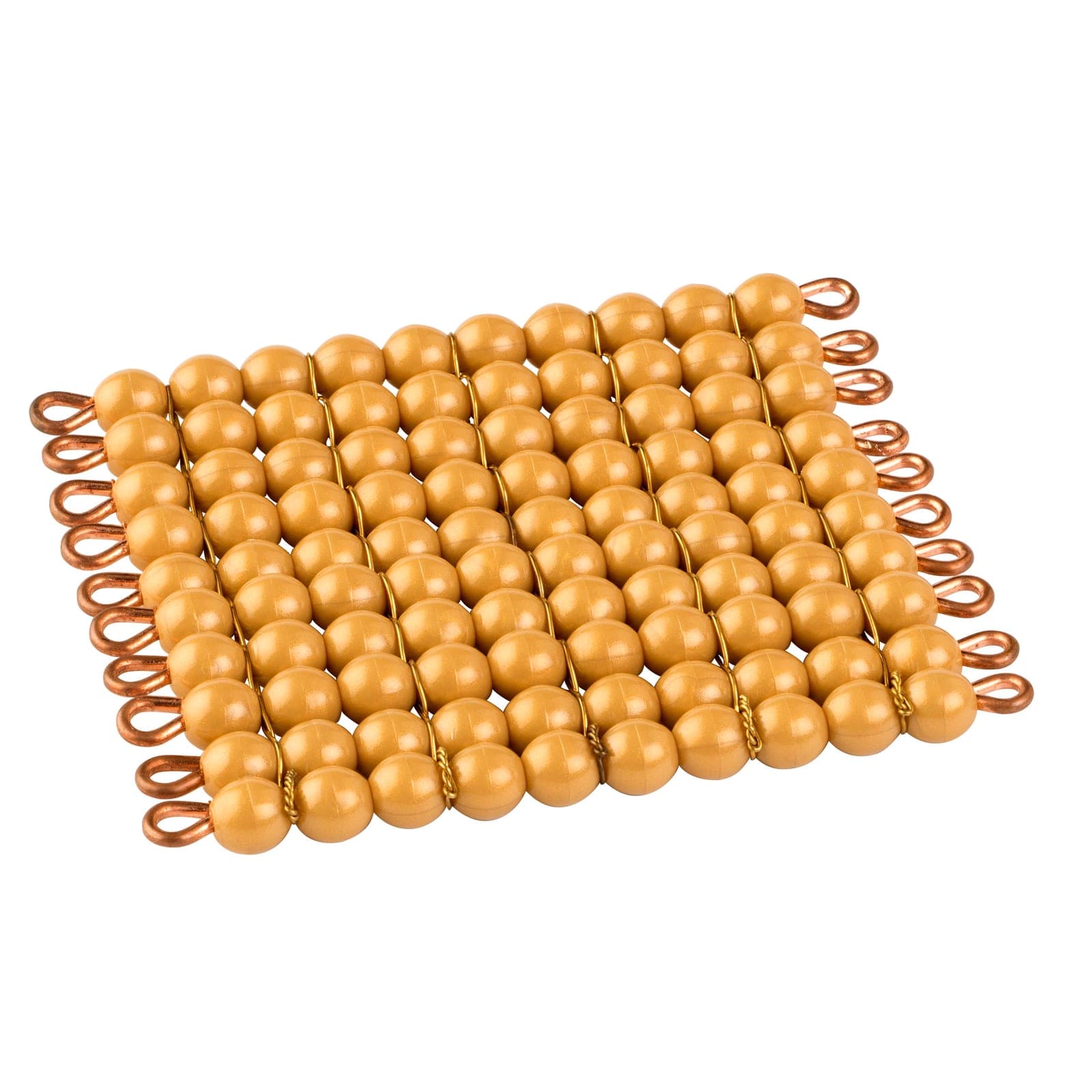 One Golden Bead Square Of 100: Individual Beads Nylon — View 1