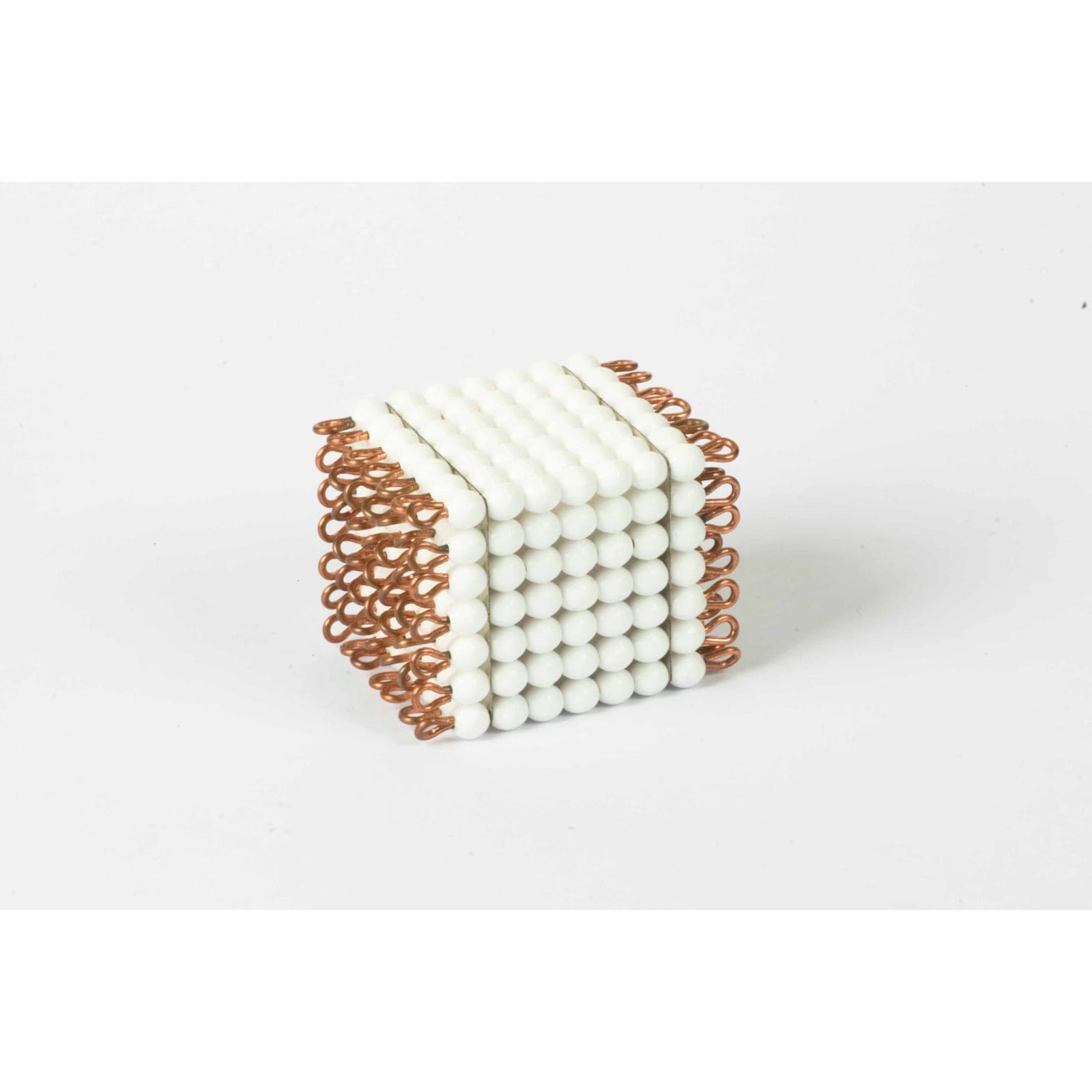 Glass Bead Cube of 7 — White Individual Beads for 7³ Concept — Montessori Material | Faborino