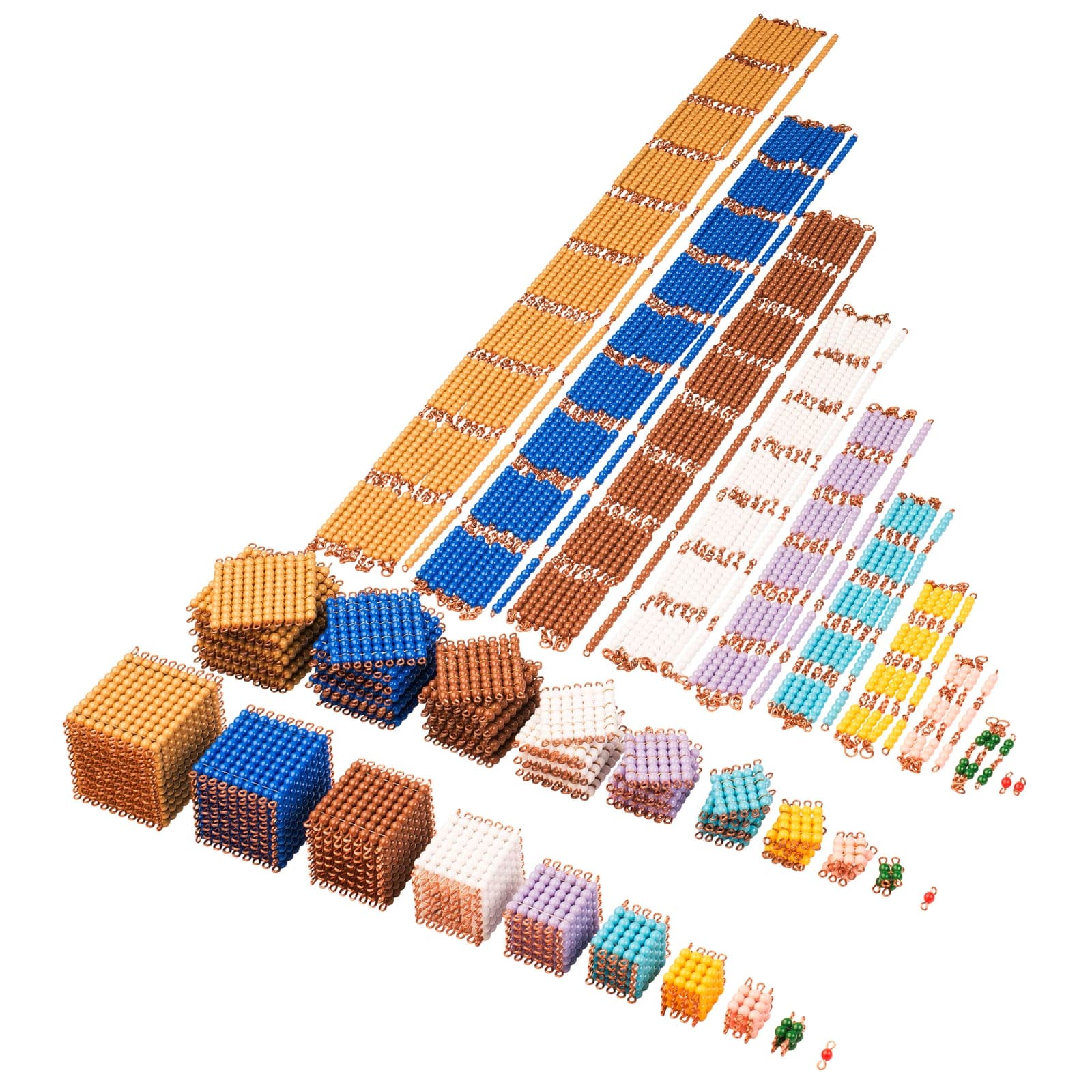 Individual Nylon Beads — Complete Decimal System Material Set — Montessori Material | Faborino