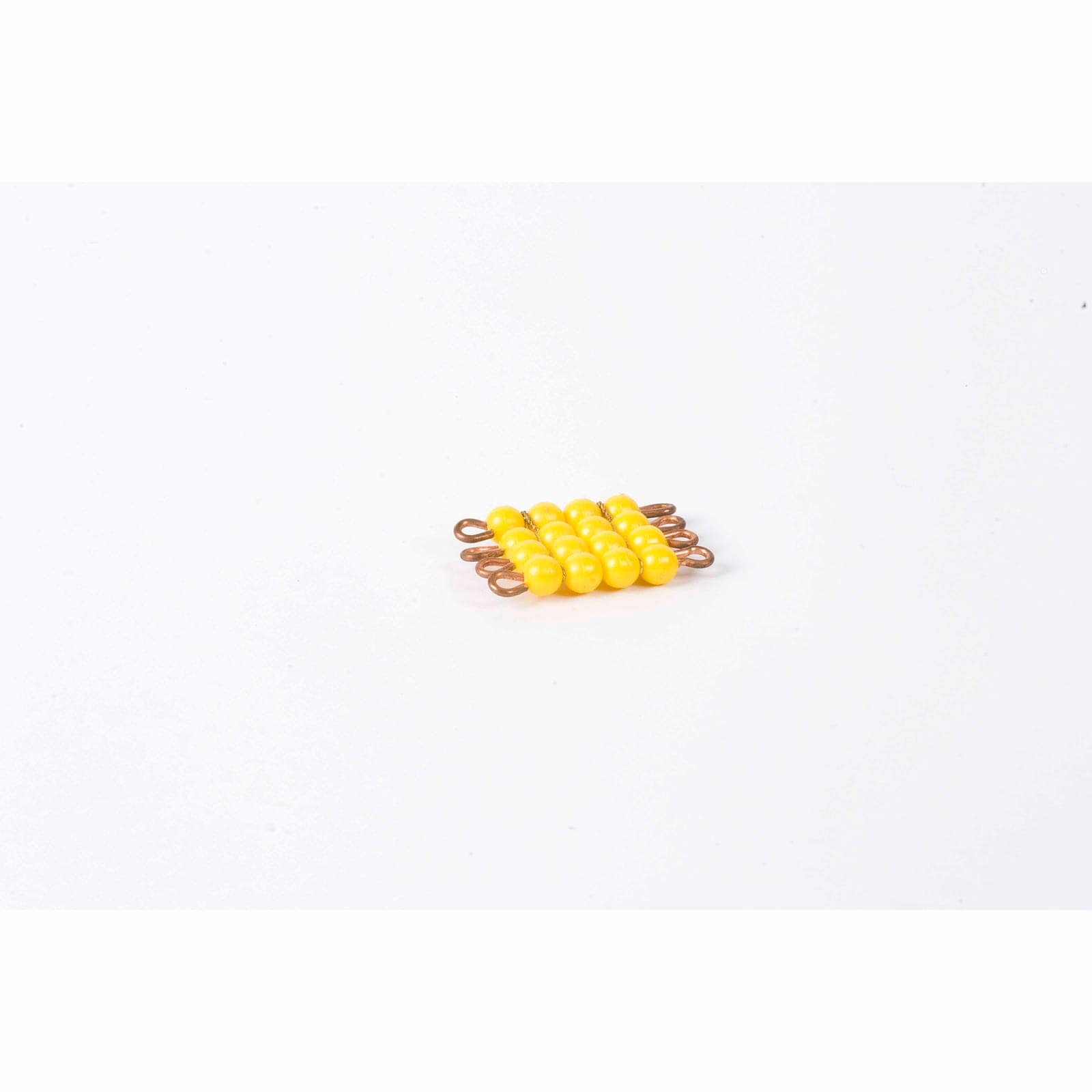 Individual Nylon Bead Square Of 4: Yellow — Montessori Material | Faborino