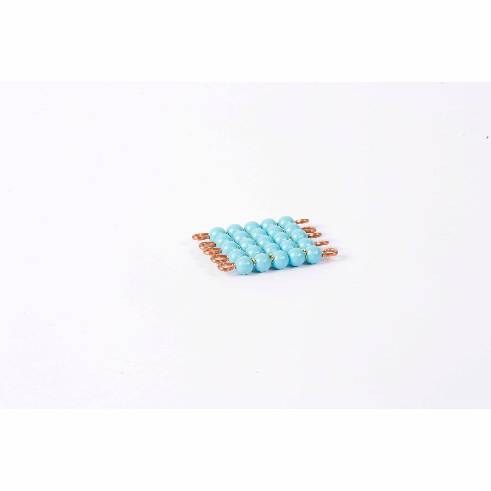 Individual Nylon Bead Square Of 5: Light Blue — Montessori Material | Faborino