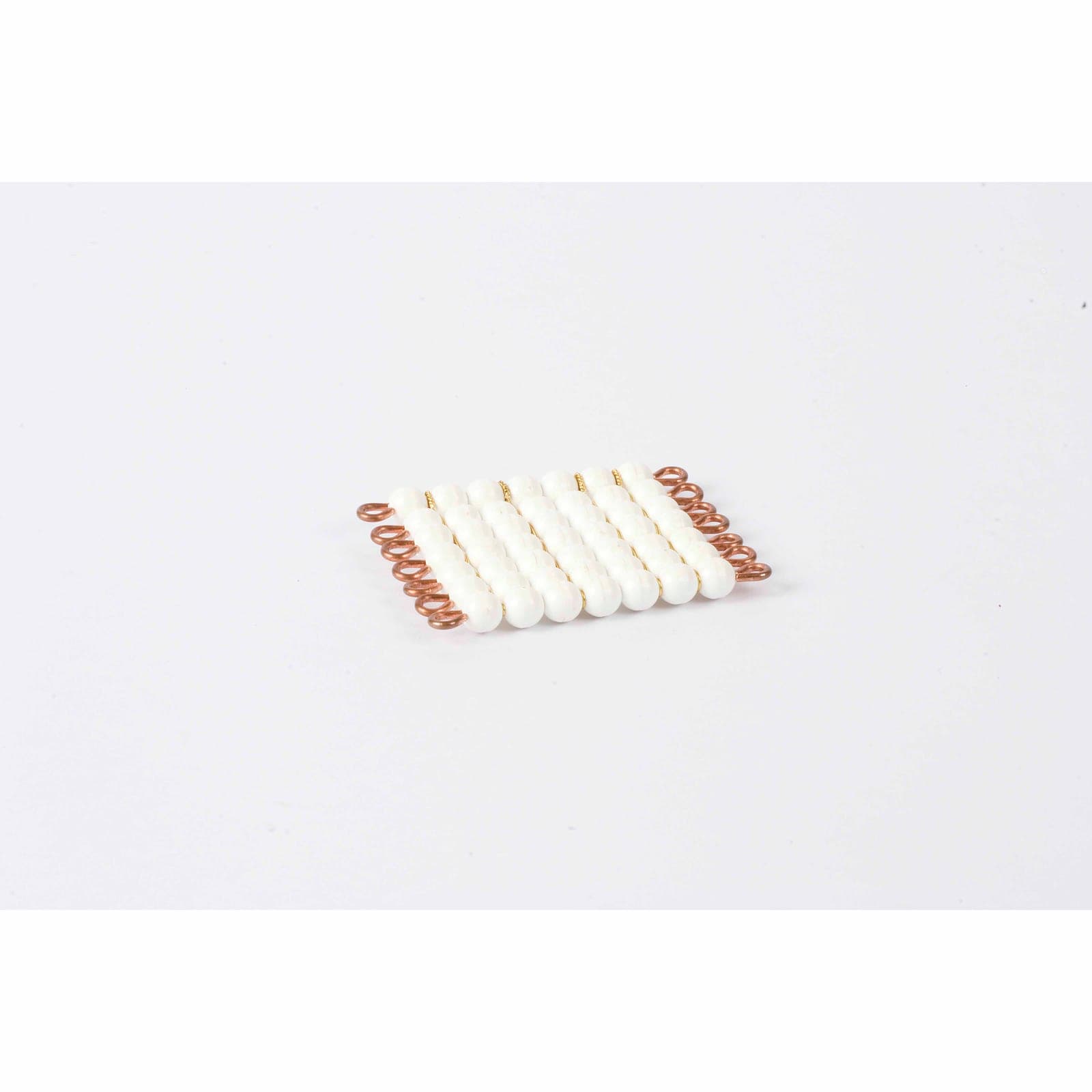 Individual Nylon Bead Square Of 7: White — Montessori Material | Faborino