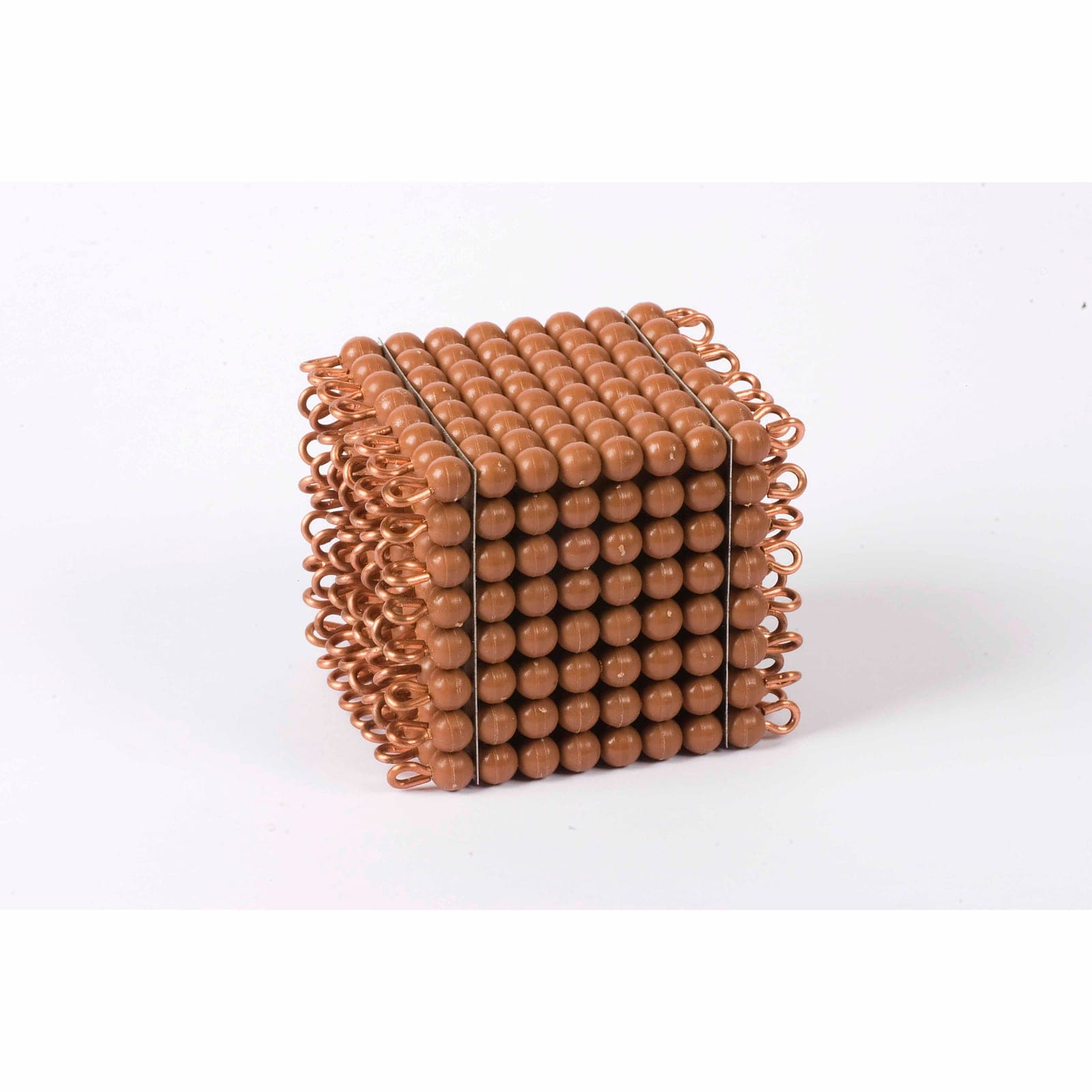 Nylon Bead Cube of 8 — Brown Cube for Mathematical Concepts — Montessori Material | Faborino