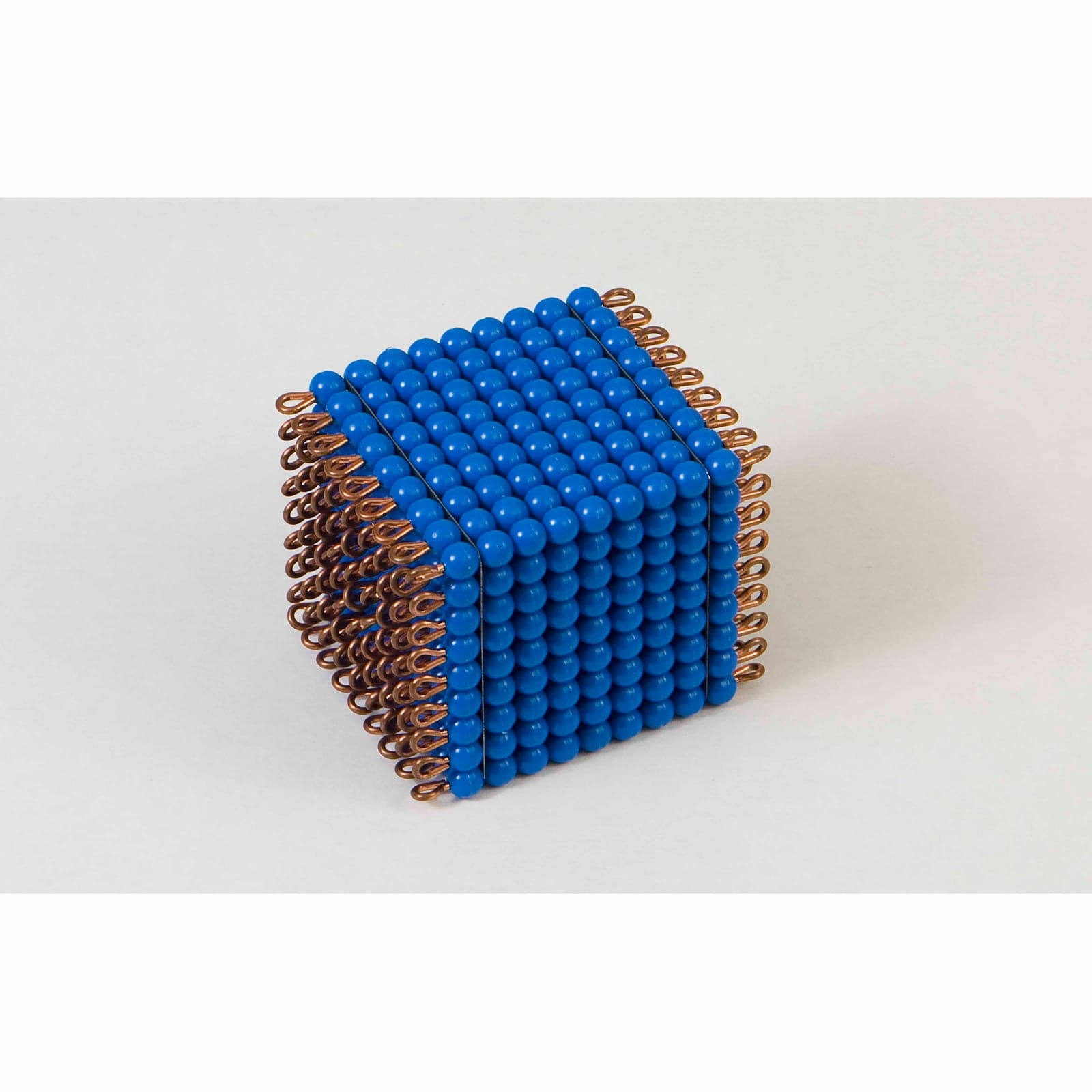 Nylon Bead Cube of 9 — Dark Blue Individual Beads for 9³ Concept — Montessori Material | Faborino