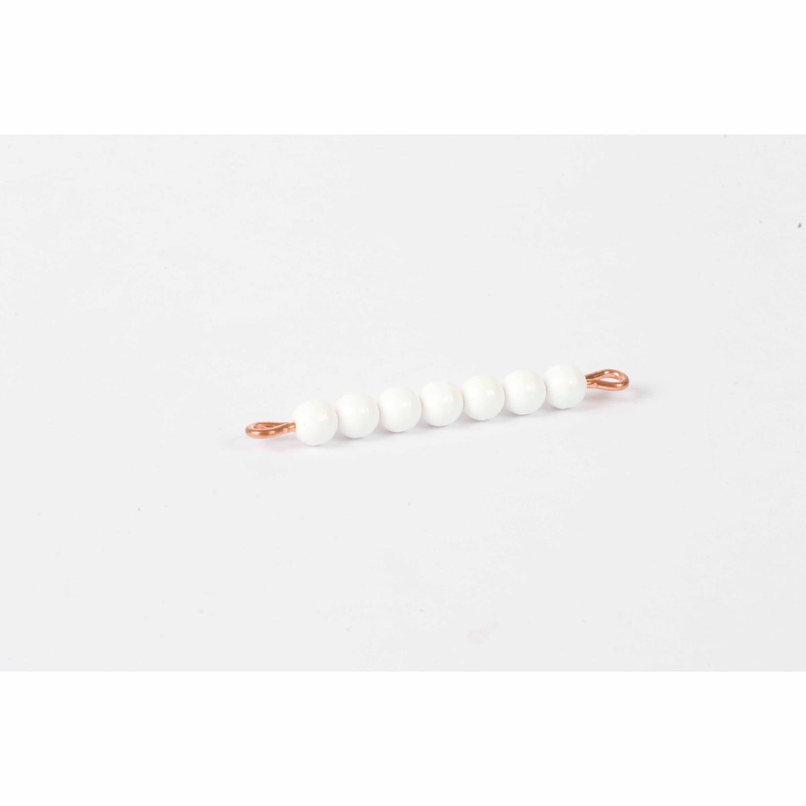 Individual Nylon Bead Bar Of 7: White — Montessori Material | Faborino