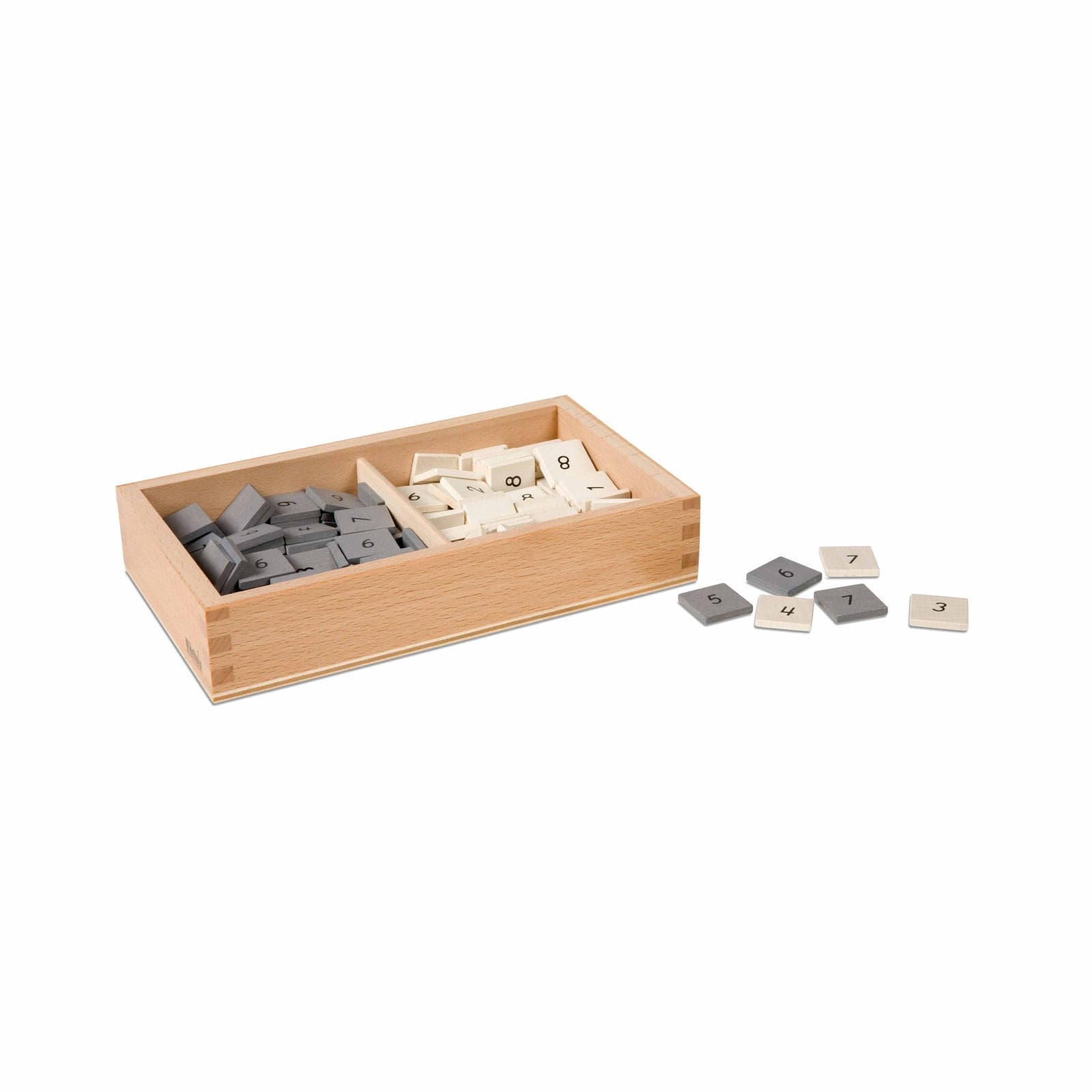 Number Tiles Box — Grey & White Visual Discrimination Activity — View 1