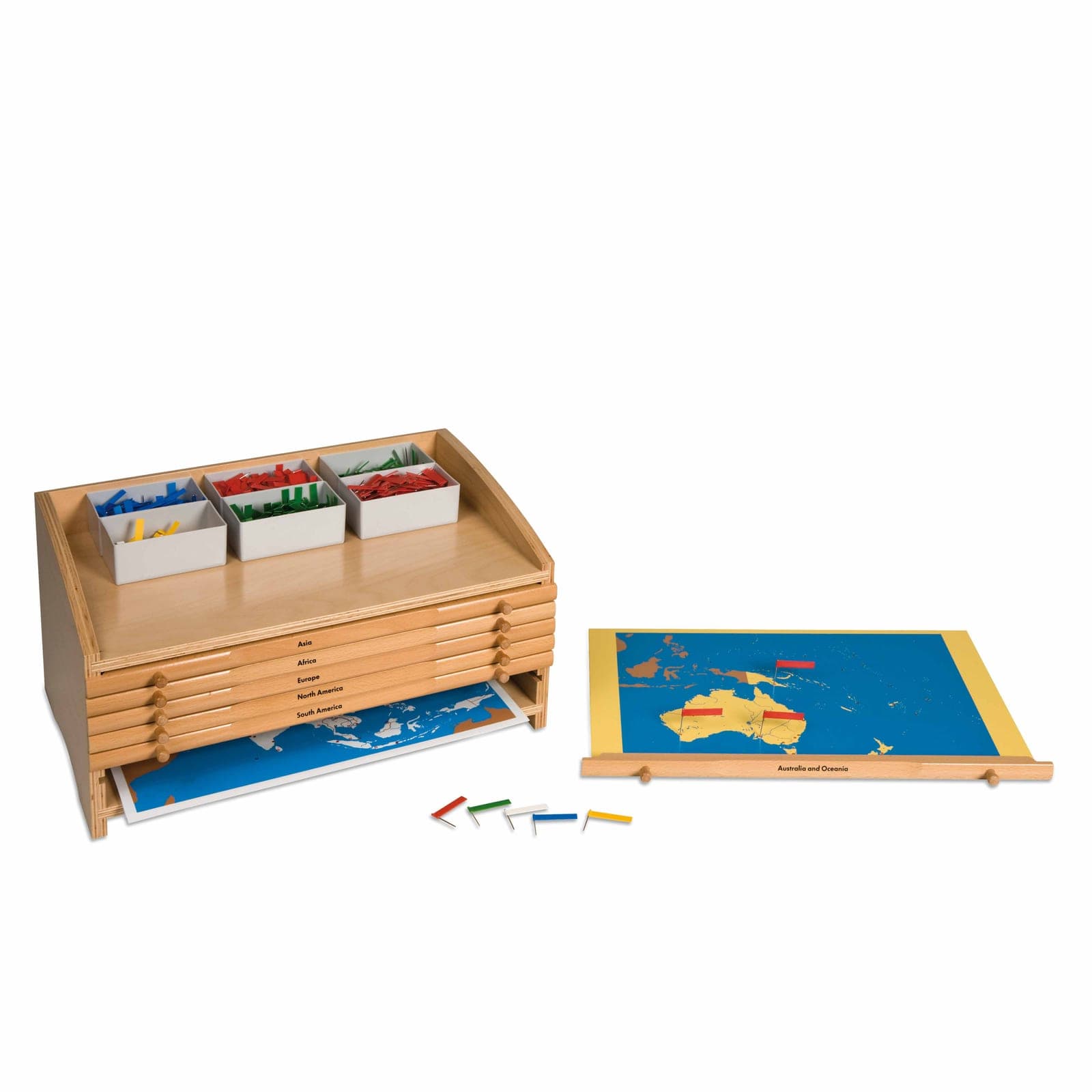 World Geography Cabinet — Complete Storage for Geography Lessons — Montessori Material | Faborino