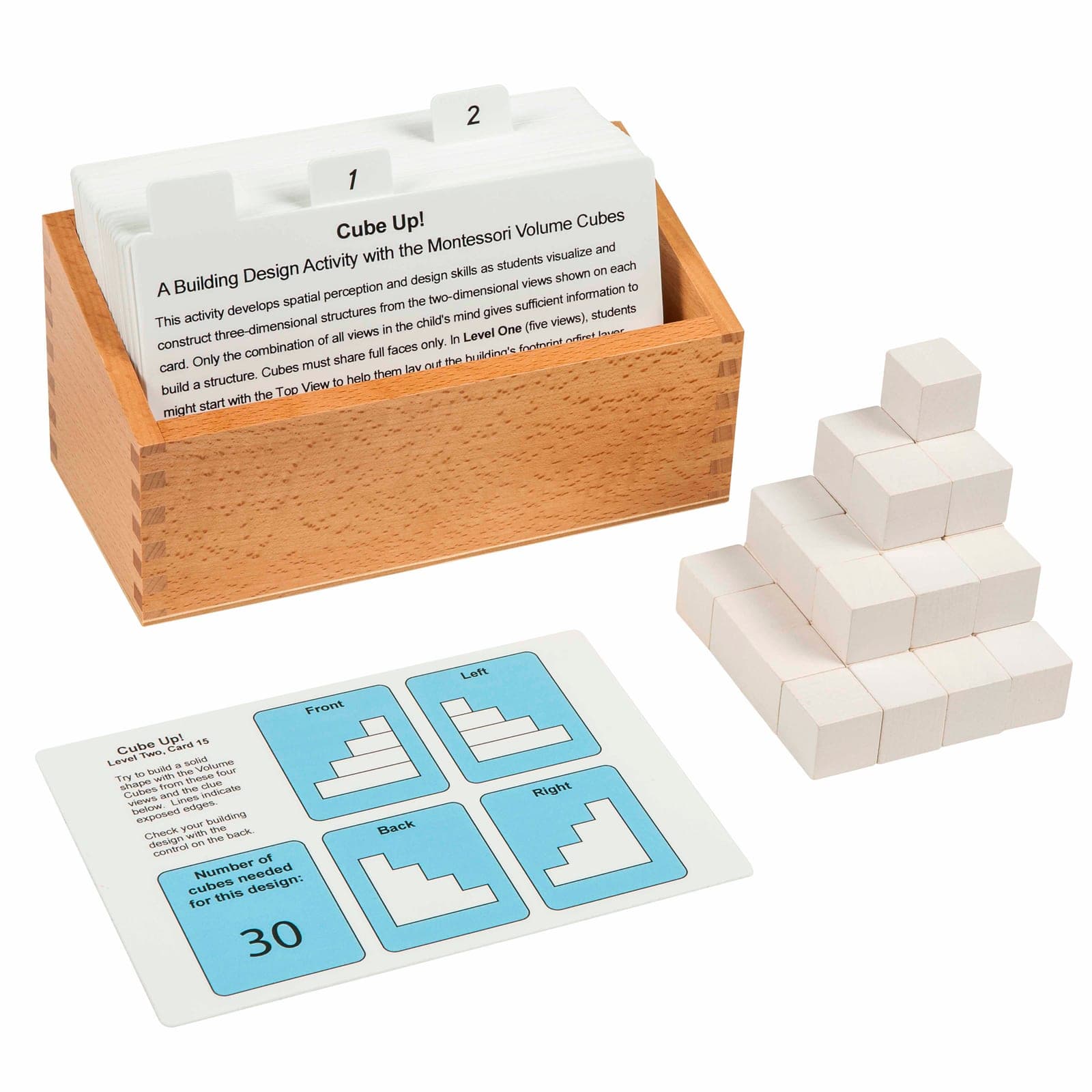 Cube Up! — 3D Building Challenge with White Cubes — View 1