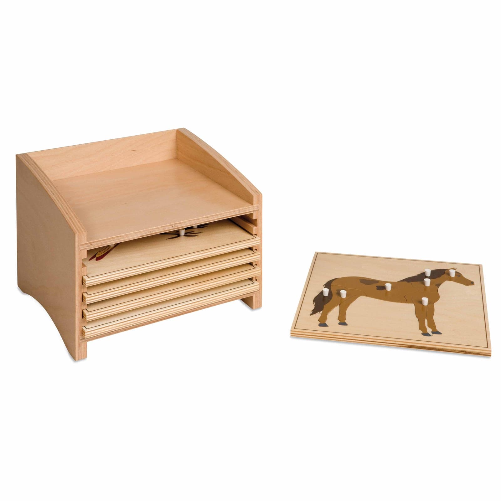 Tierpuzzle-Schrank: Fünf Fächer — Ansicht 1