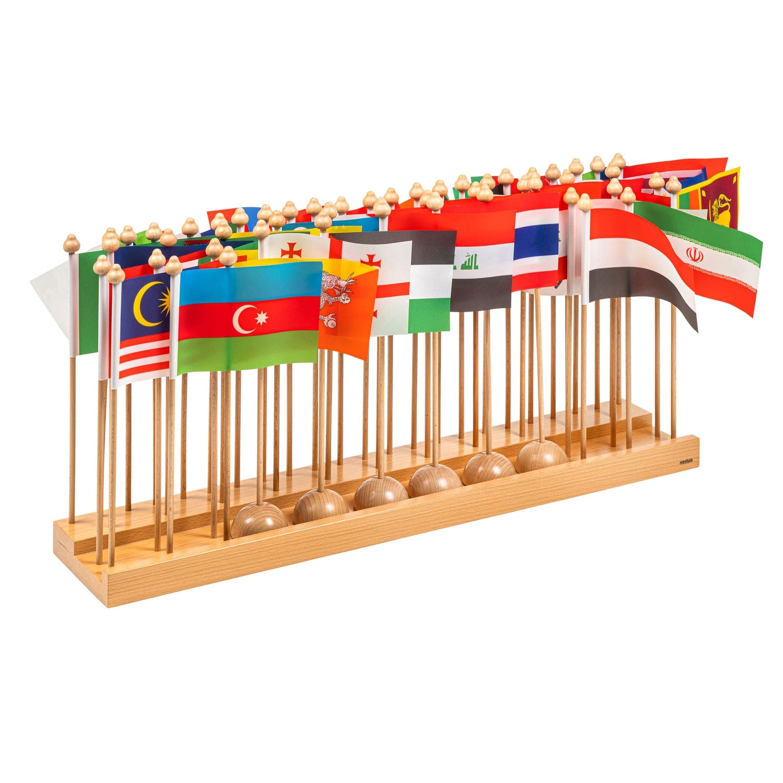 Asia Flag Stand — Country Recognition & Placement Activity — Montessori Material | Faborino