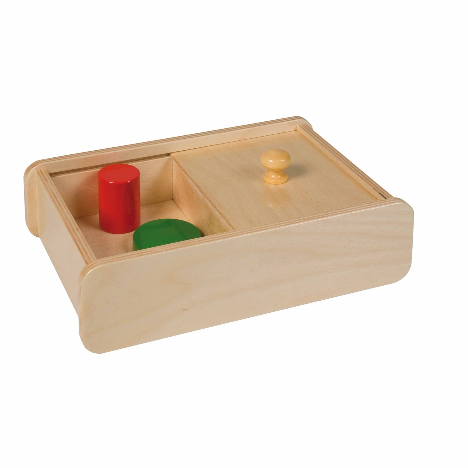 Sliding Lid Box — Object Permanence & Fine Motor Control — View 1