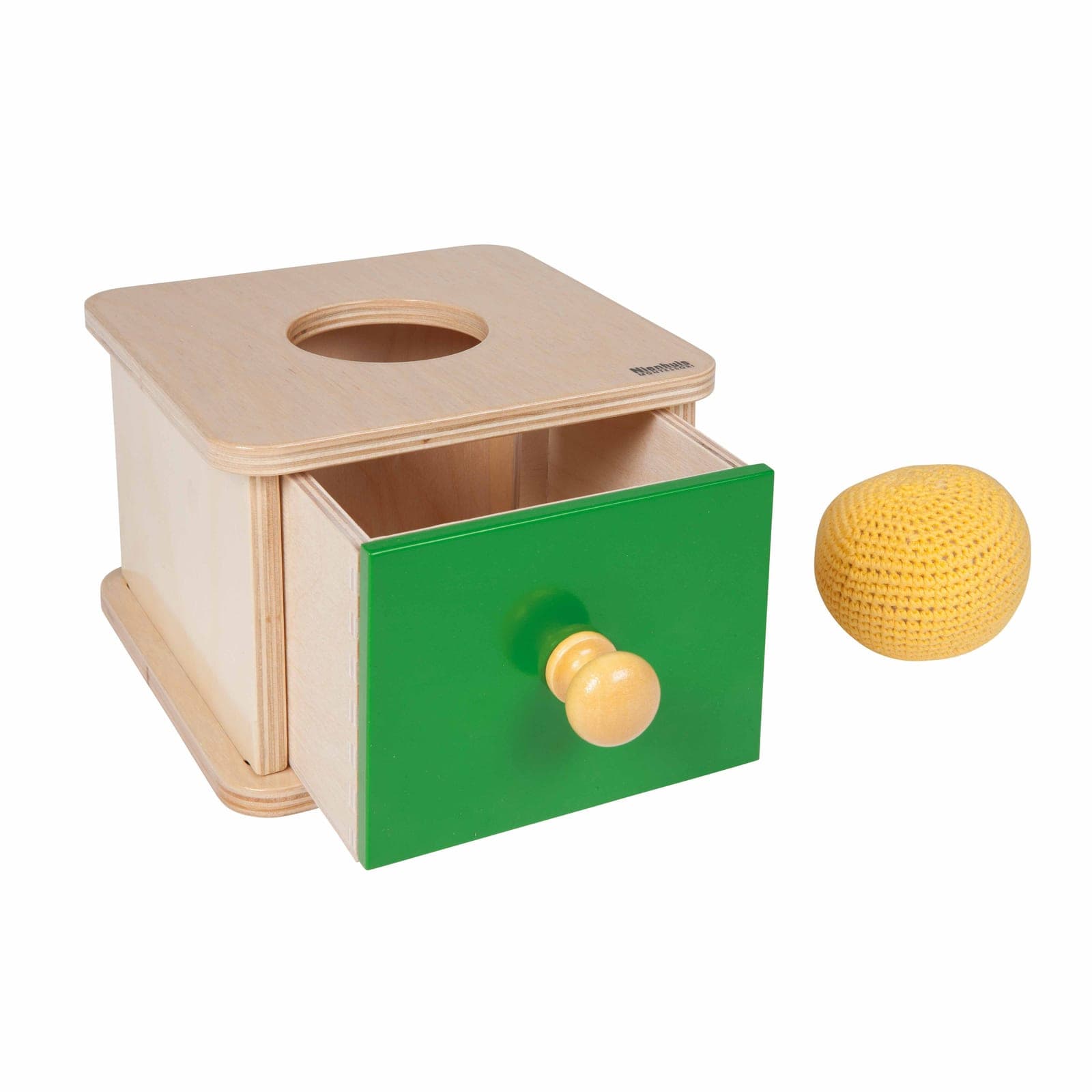 Imbucare Box — Soft Knit Ball for Gentle Object Permanence — View 1