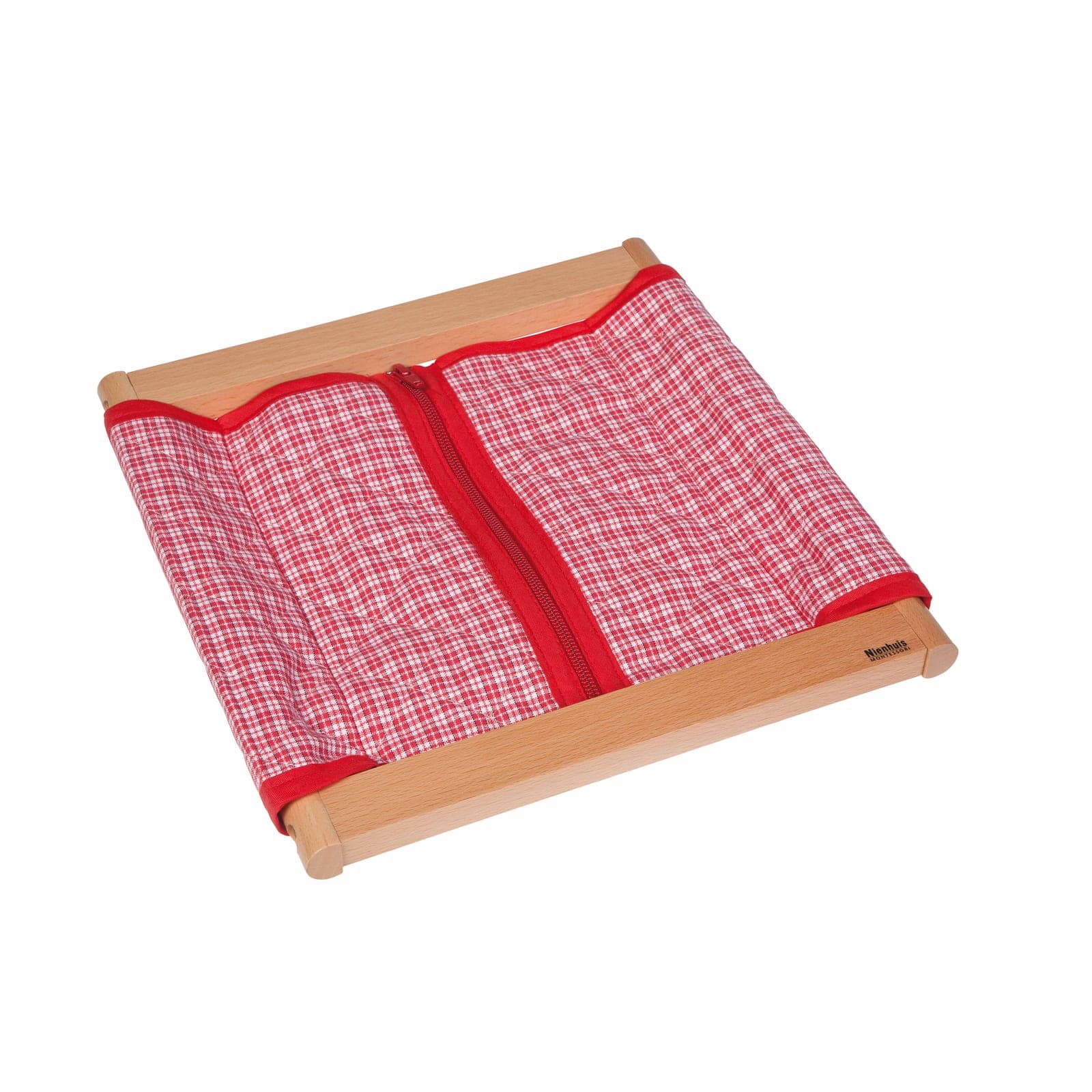 Dressing Frame: Large Zipper — Infant & Toddler Red Gingham — View 1
