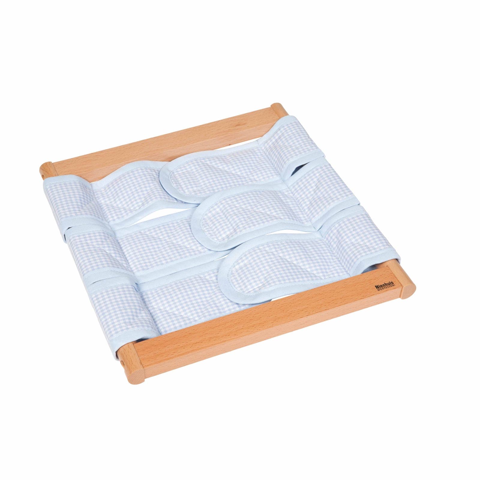 Ankleidungsrahmen: Klettverschluss — Öffnungs- und Verschlusspraxis — Montessori Material | Faborino