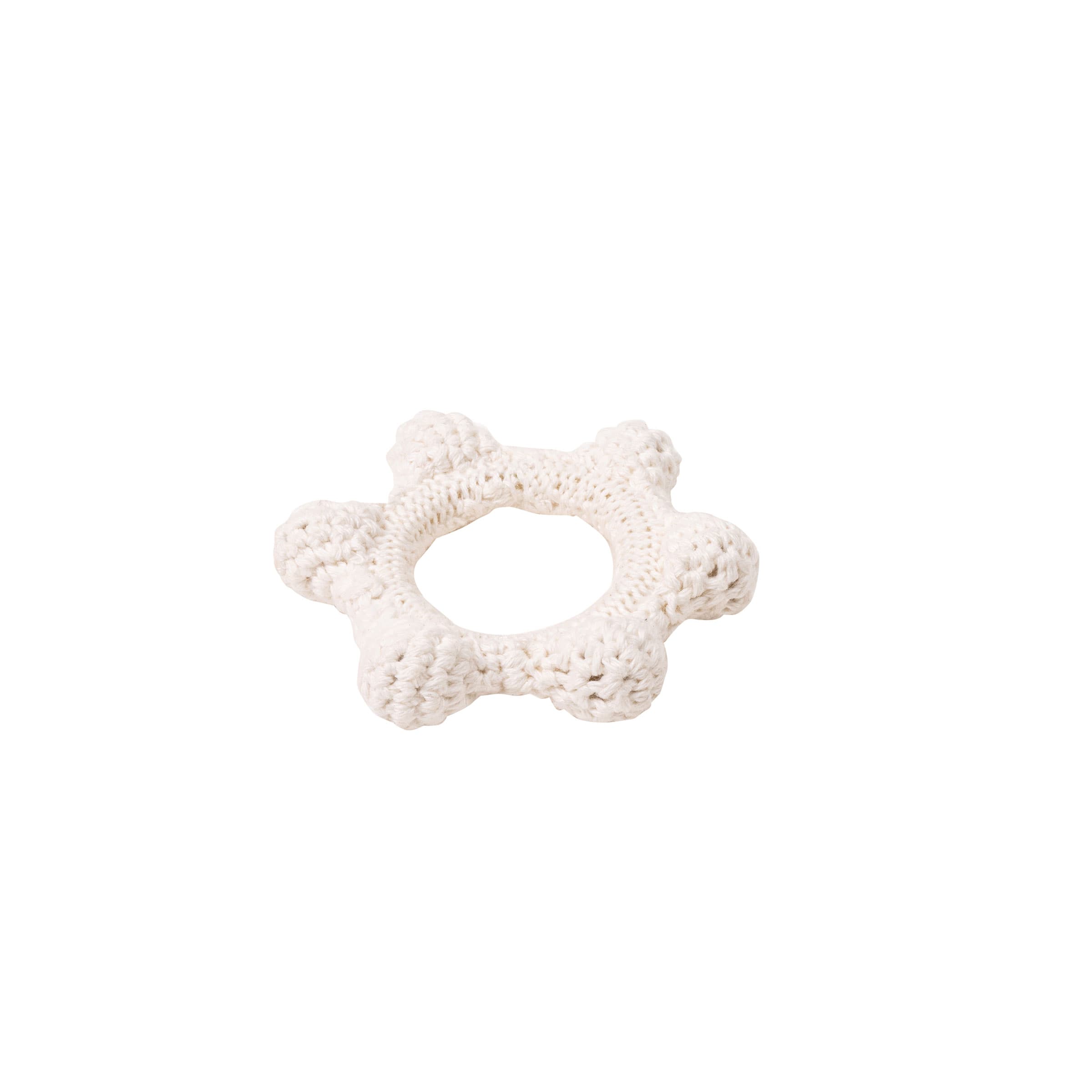 Crochet Grasping Ring — Star-Shaped Tactile First Toy — Montessori Material | Faborino