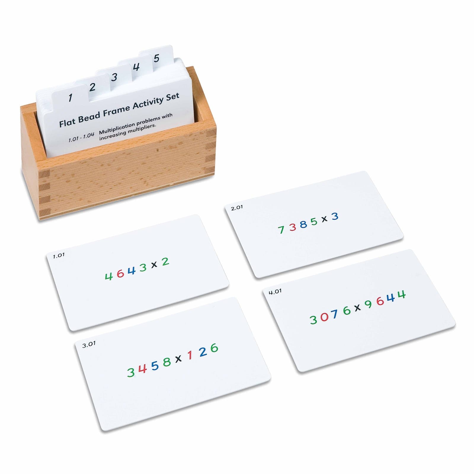Flat Bead Frame Activity Set — Multiplication Practice Cards — View 1