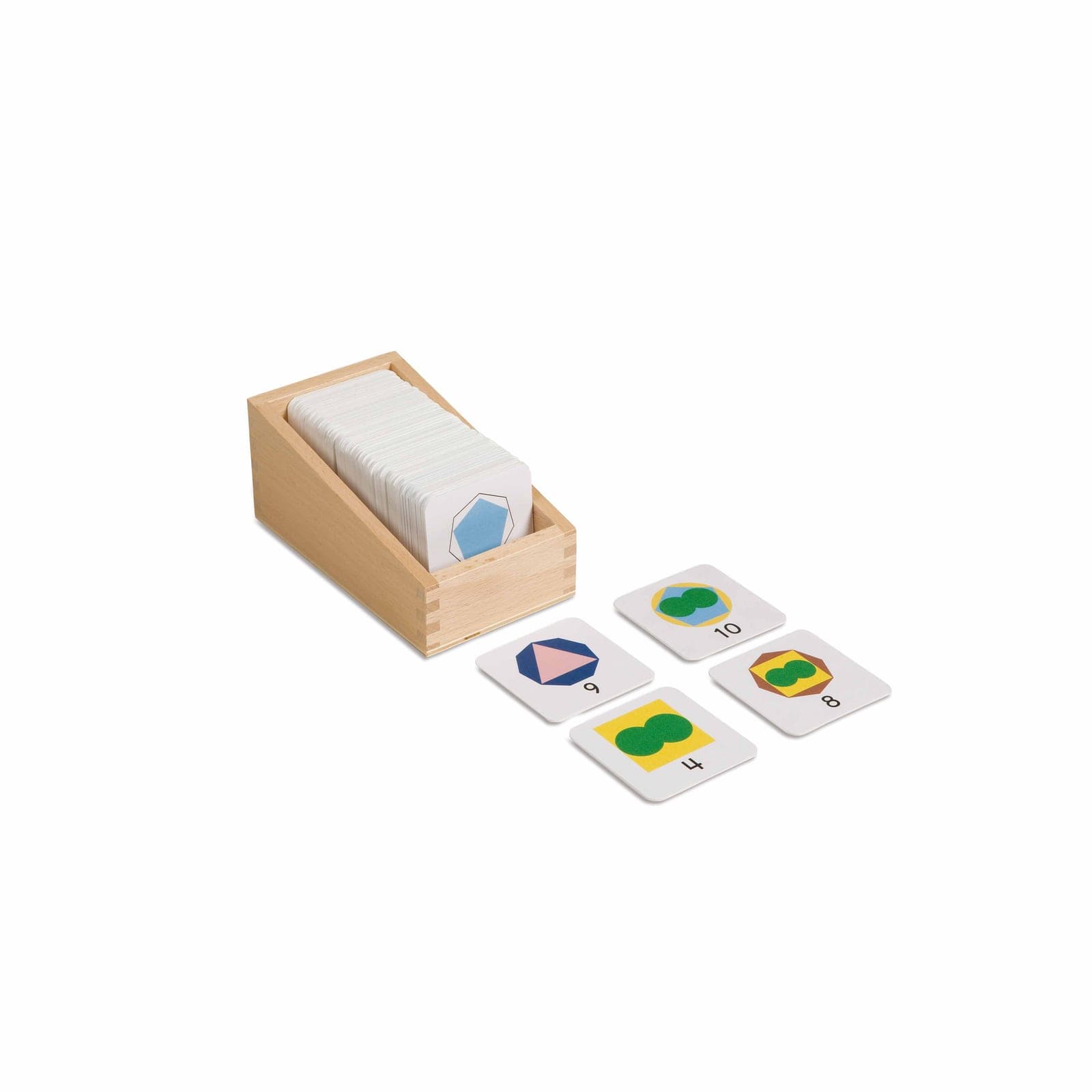 Number Cards Box — Small Numerals with Geometric Shapes — View 1
