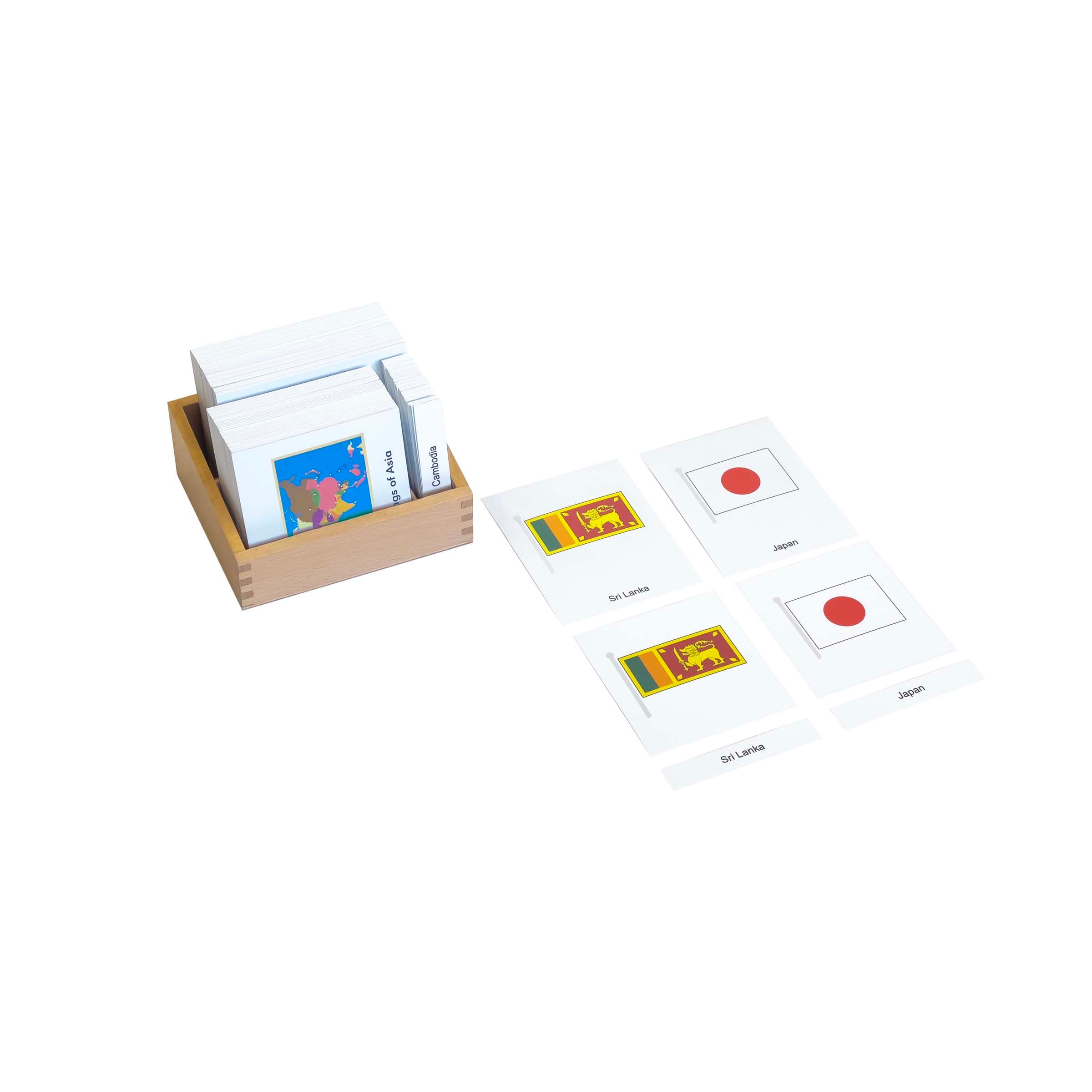 Flags of Asia — Complete Set — Montessori Material | Faborino