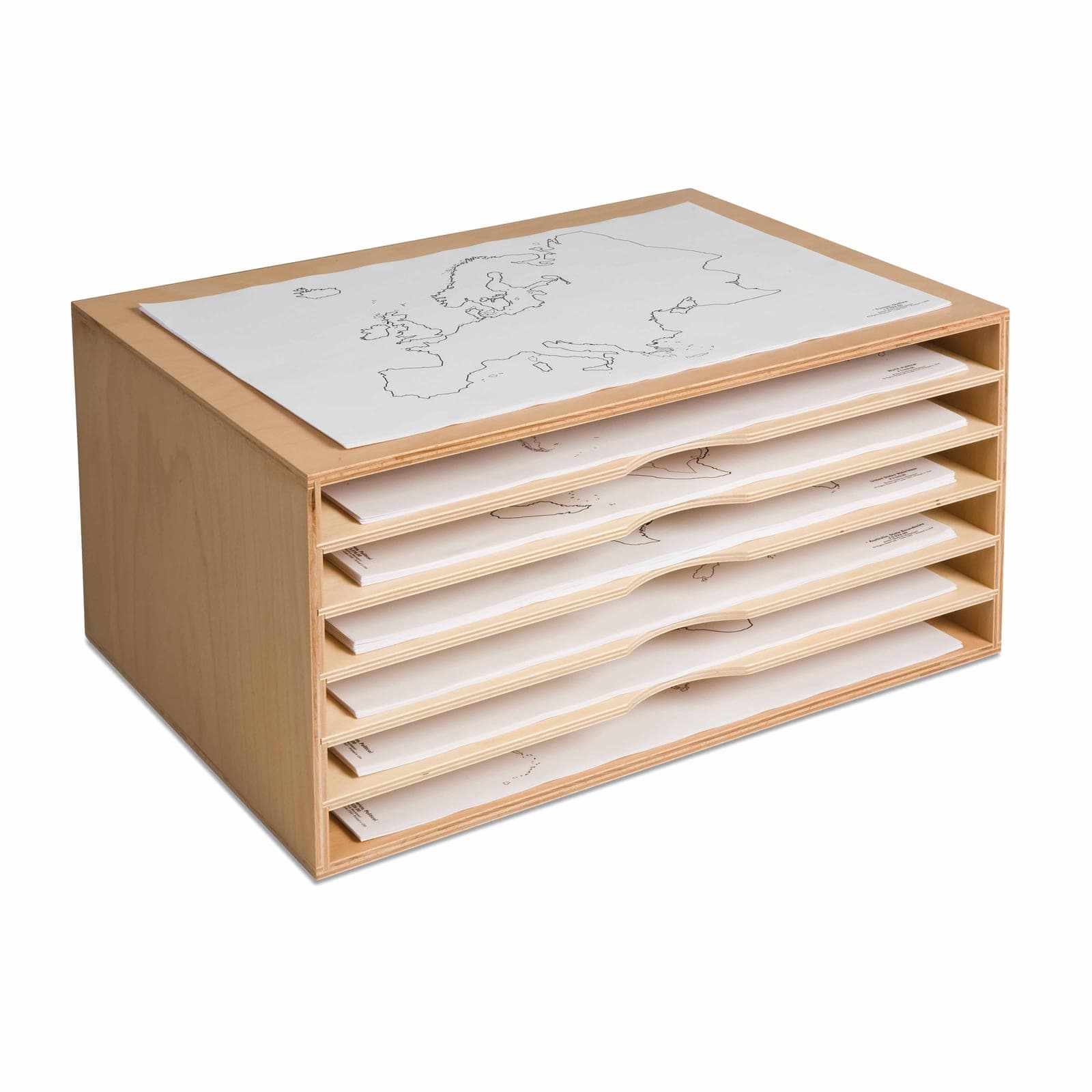 Map Cabinet — Wooden Storage for Geographic Paper Materials — View 1
