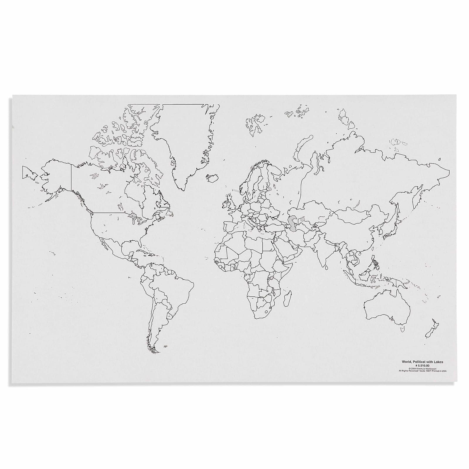 World: Political With Lakes (50) — View 1