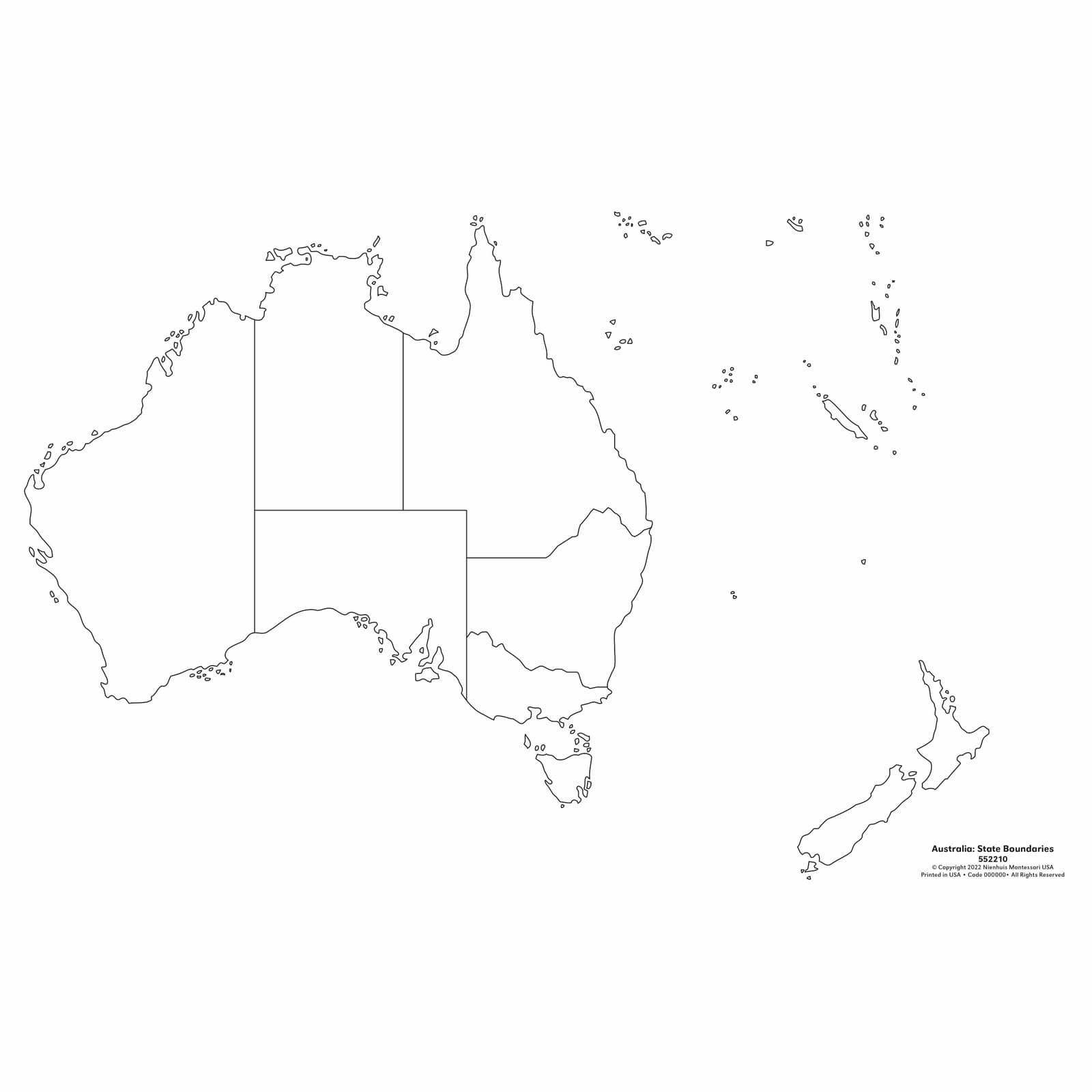 Australia: State Boundaries Map — Labeled Control — View 1
