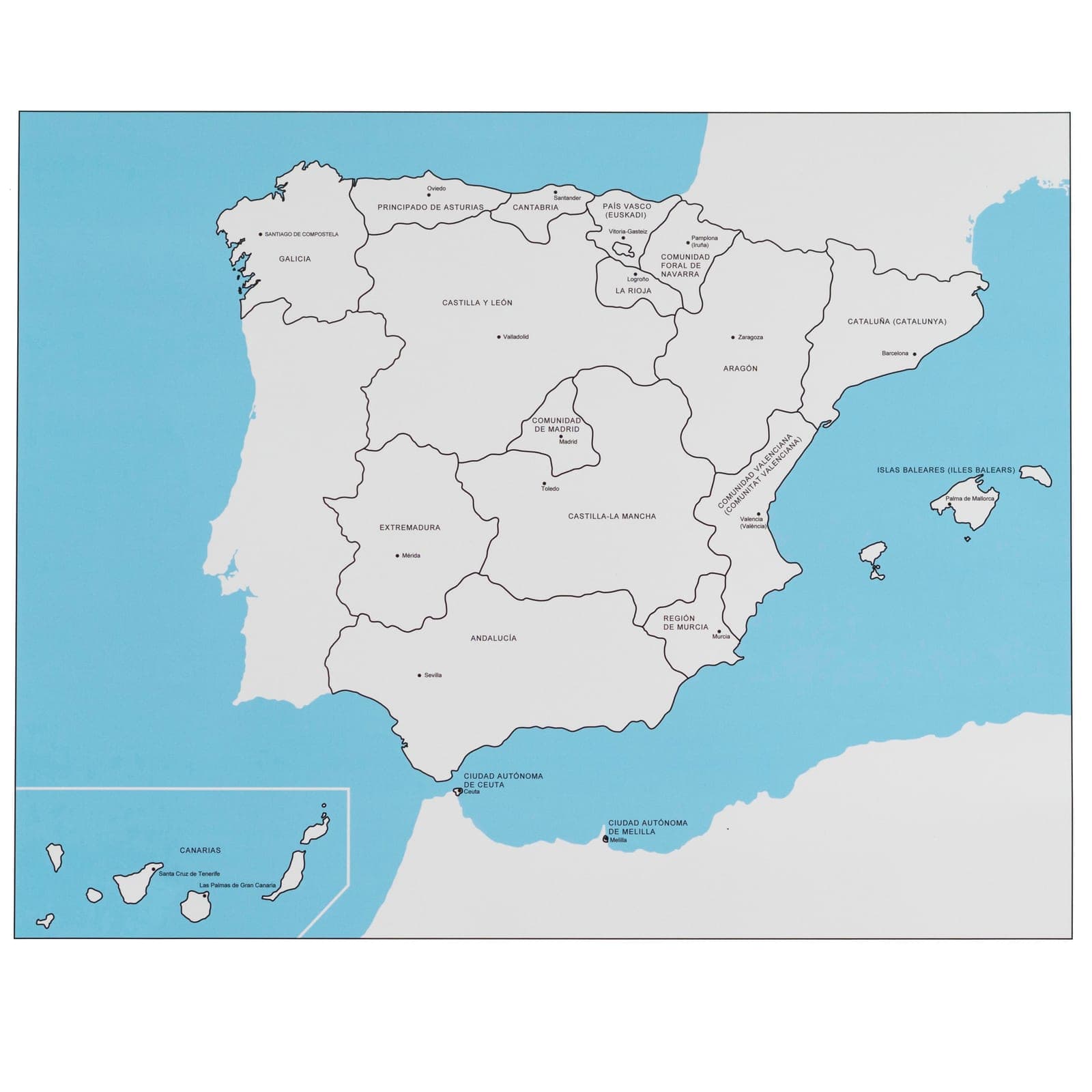 Spain Control Map: Labeled — View 1