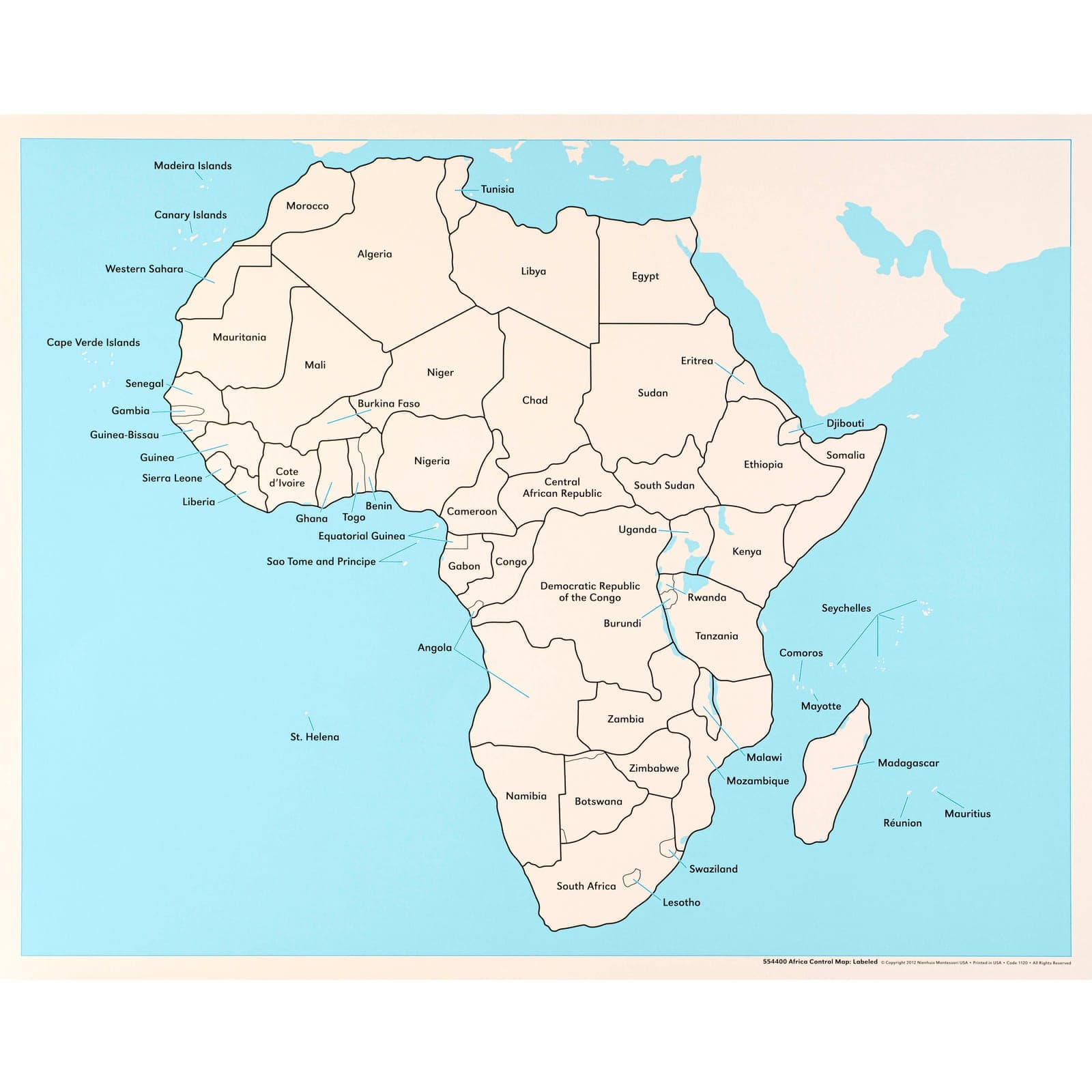 Africa Control Map: Labeled — View 1