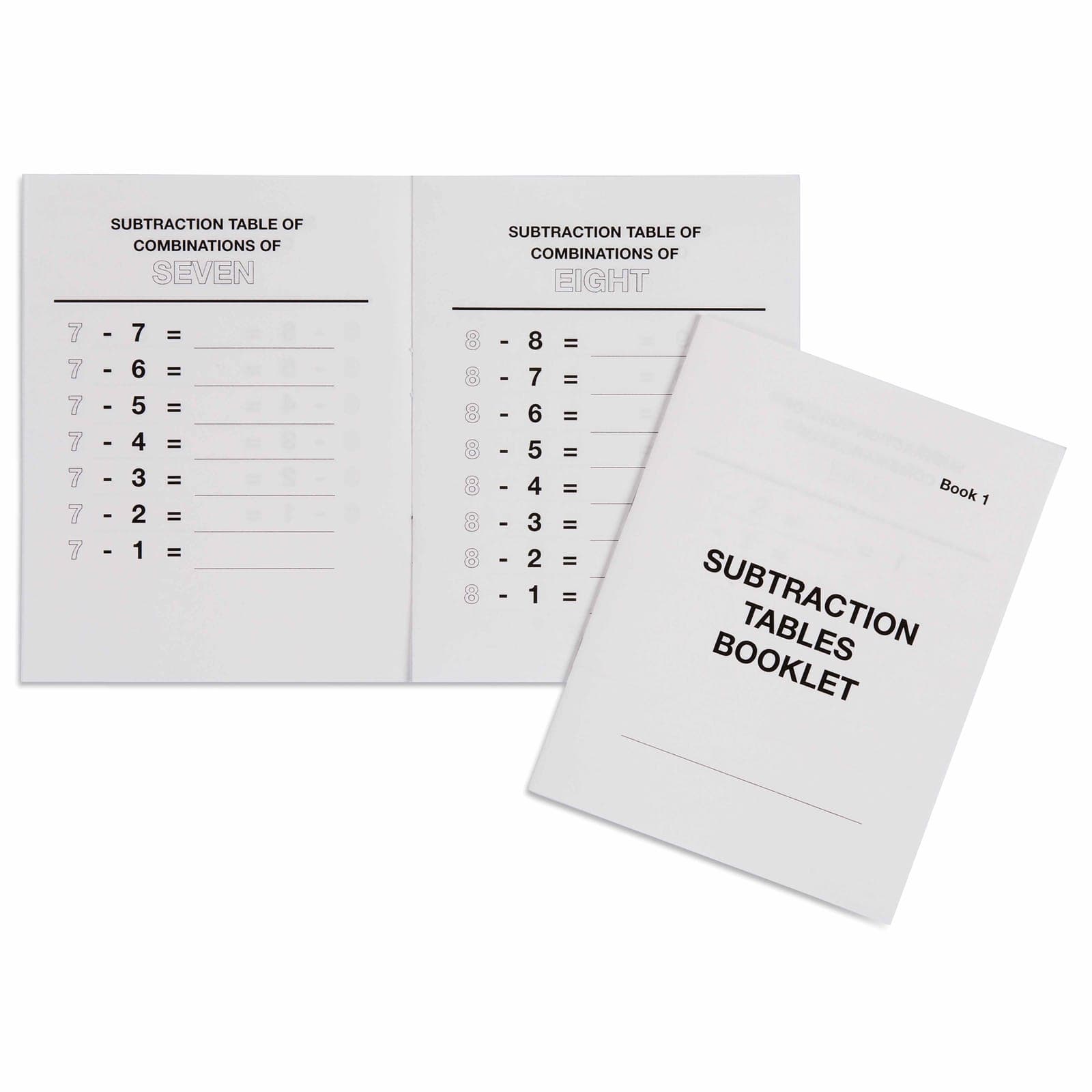 Subtraction Tables Booklet: 1 — View 1