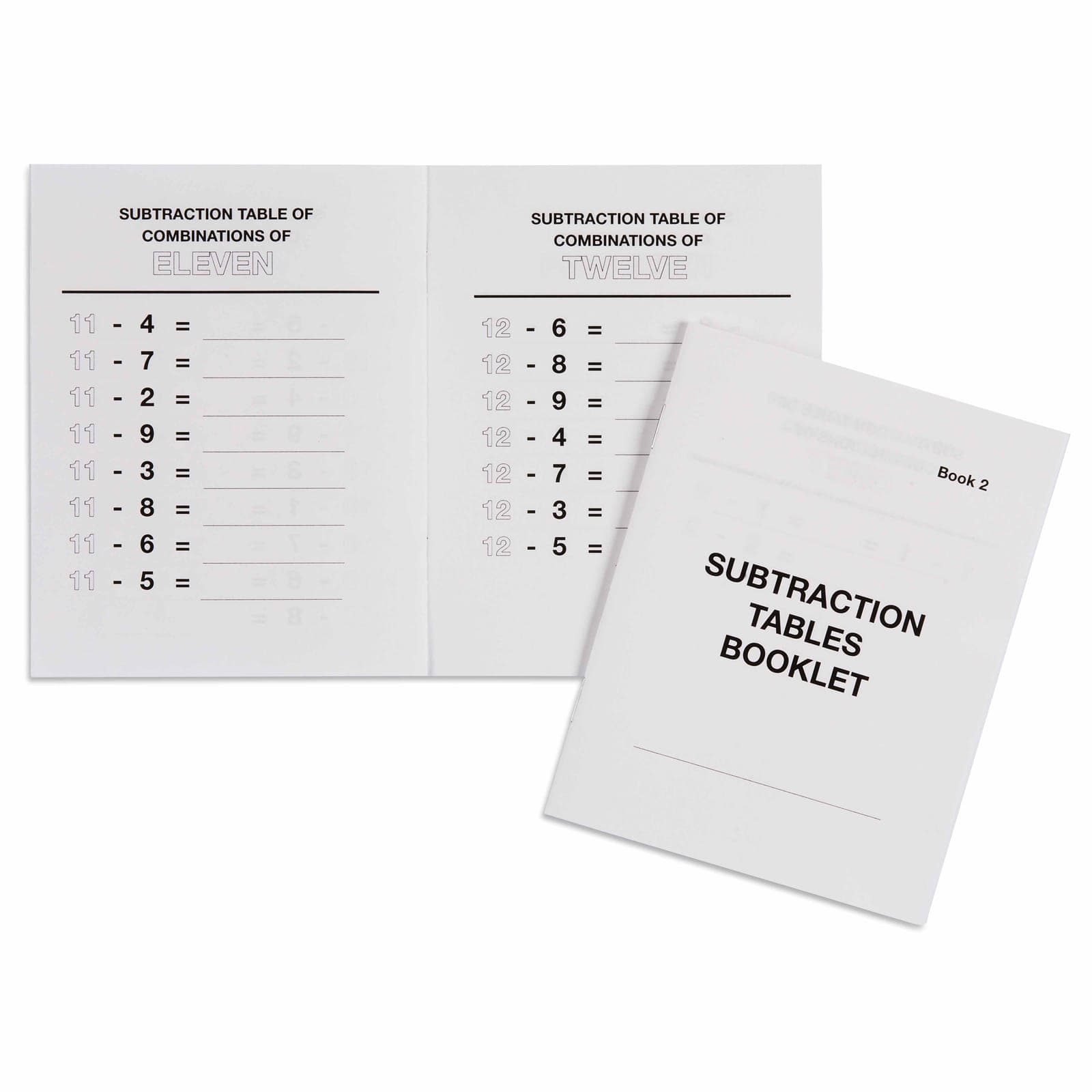 Subtraction Tables Booklet: 2 — Montessori Material | Faborino