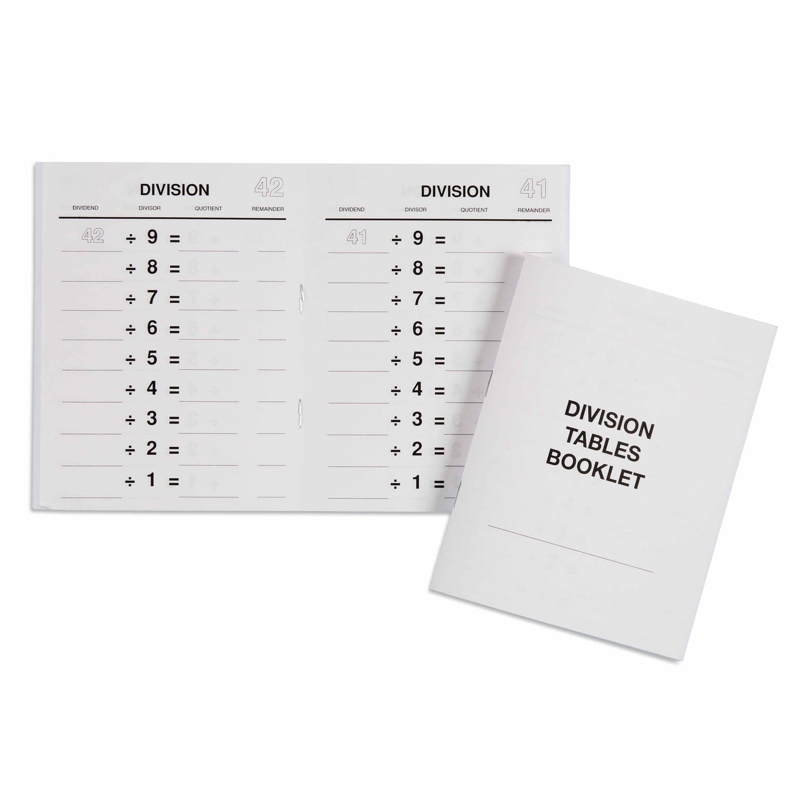 Division Tables Booklets — Montessori Material | Faborino