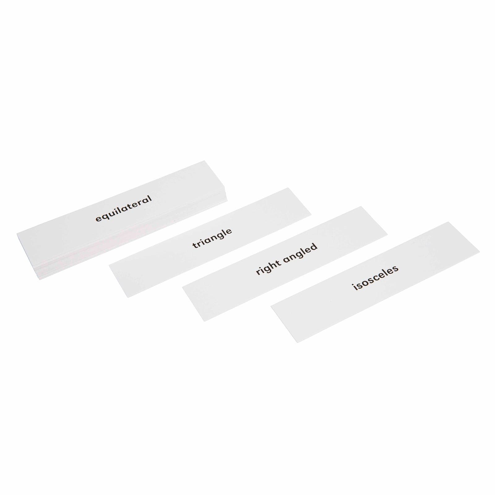 Triangle Labels Advanced — Equilateral & Isosceles Vocabulary Cards — View 1