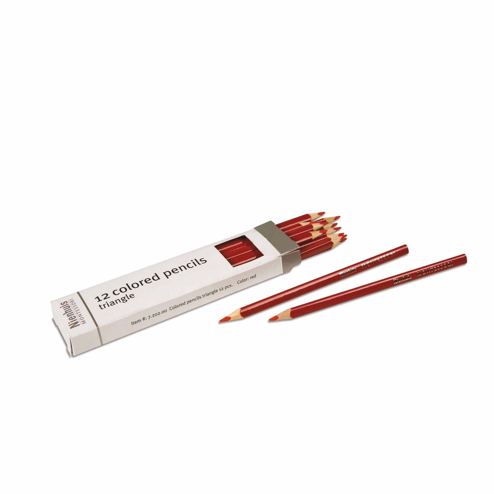 3-Sided Inset Pencils: Red — Montessori Material | Faborino