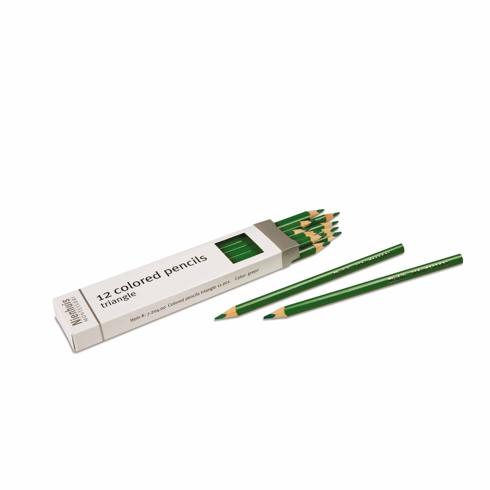 3-Sided Inset Pencils: Green — Montessori Material | Faborino