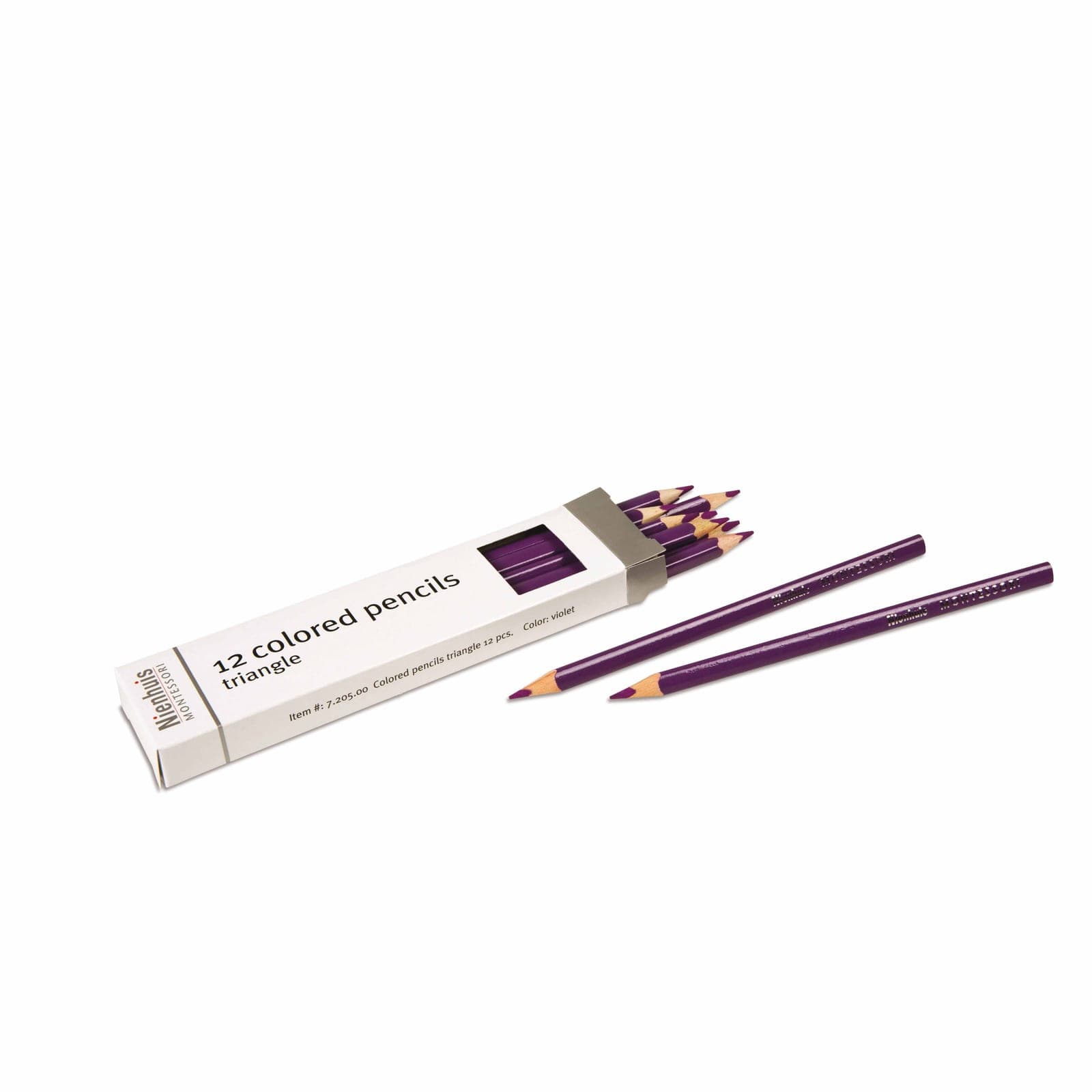 3-Sided Inset Pencils: Violet — Montessori Material | Faborino