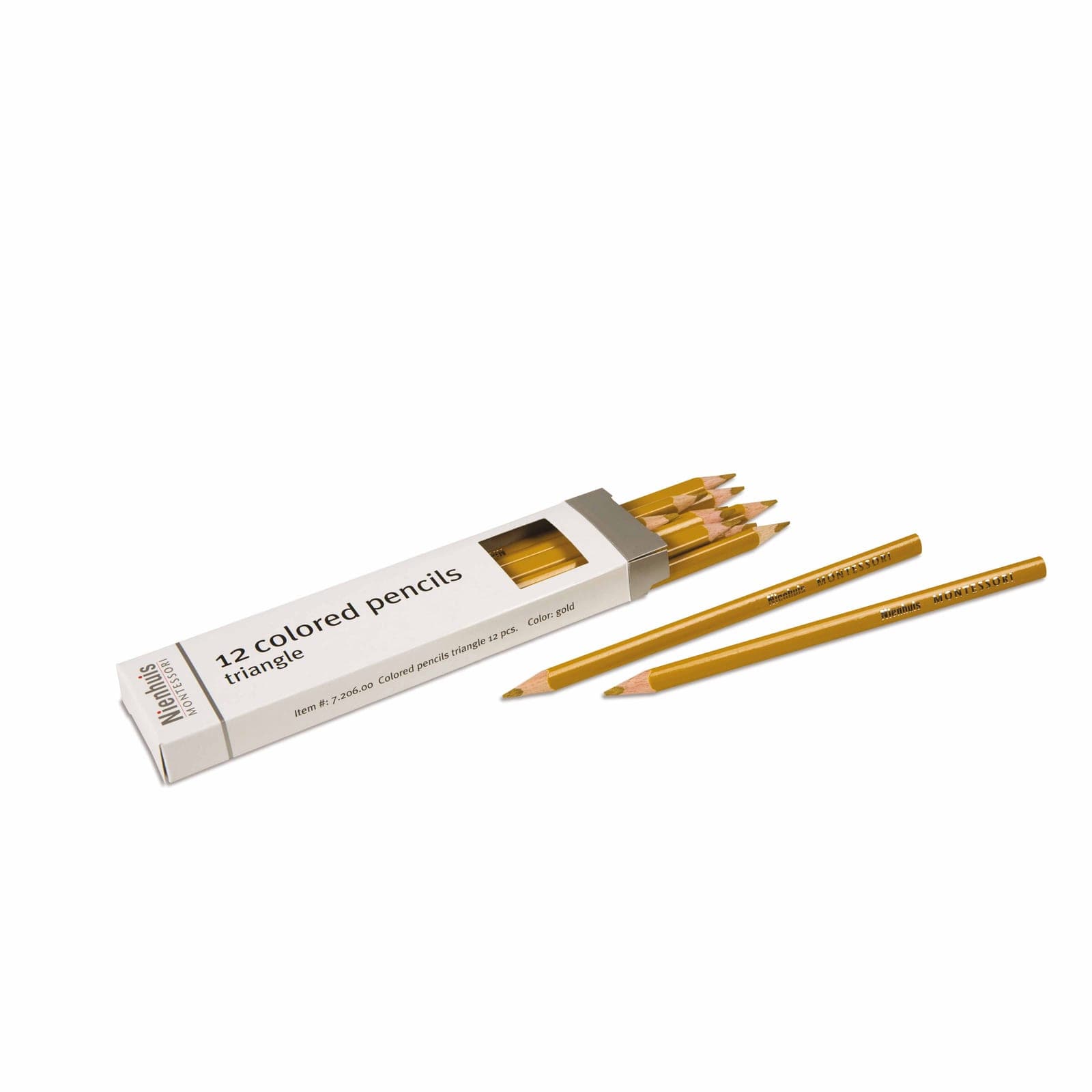 3-Sided Inset Pencils: Gold Color — Montessori Material | Faborino