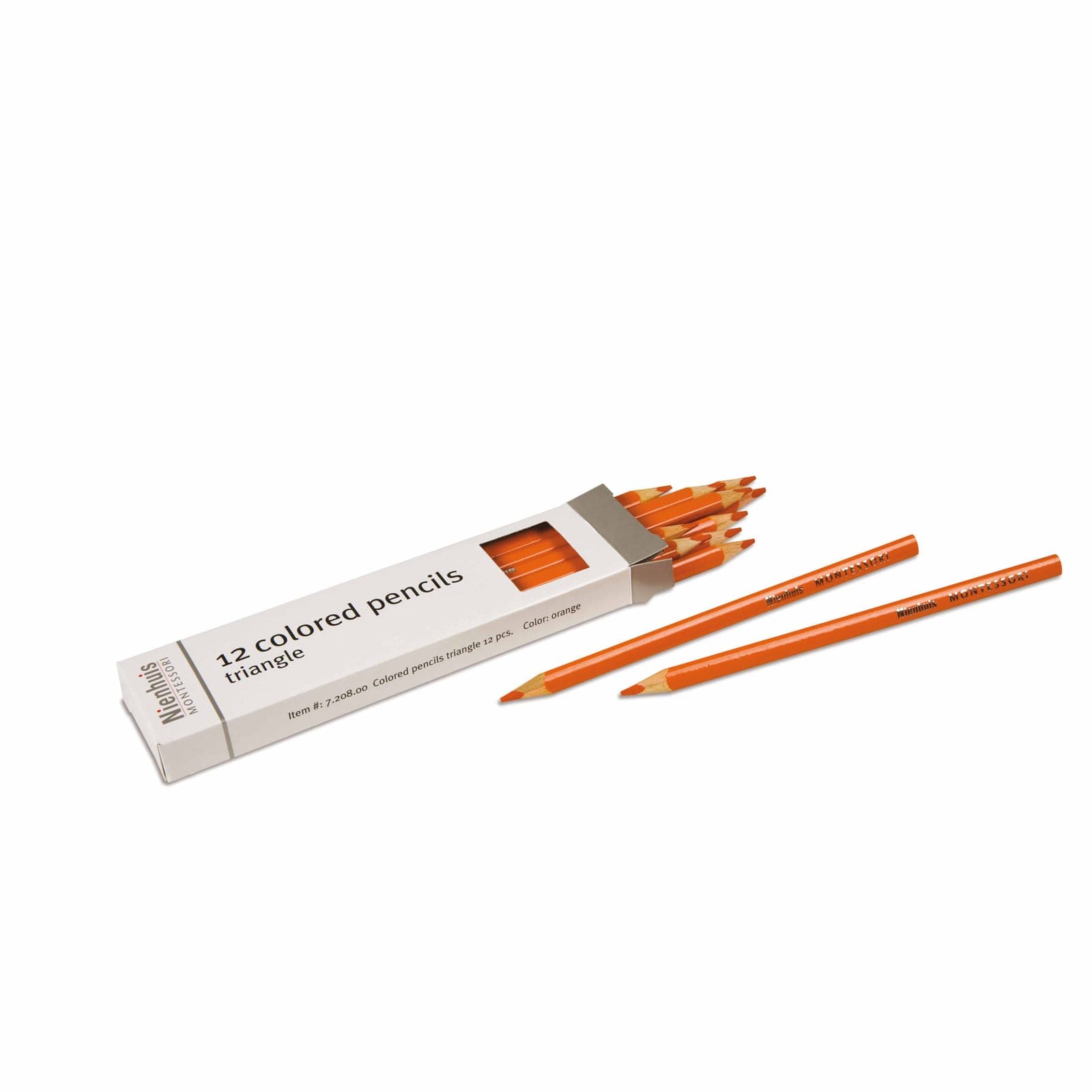 3-Sided Inset Pencils: Orange — Montessori Material | Faborino