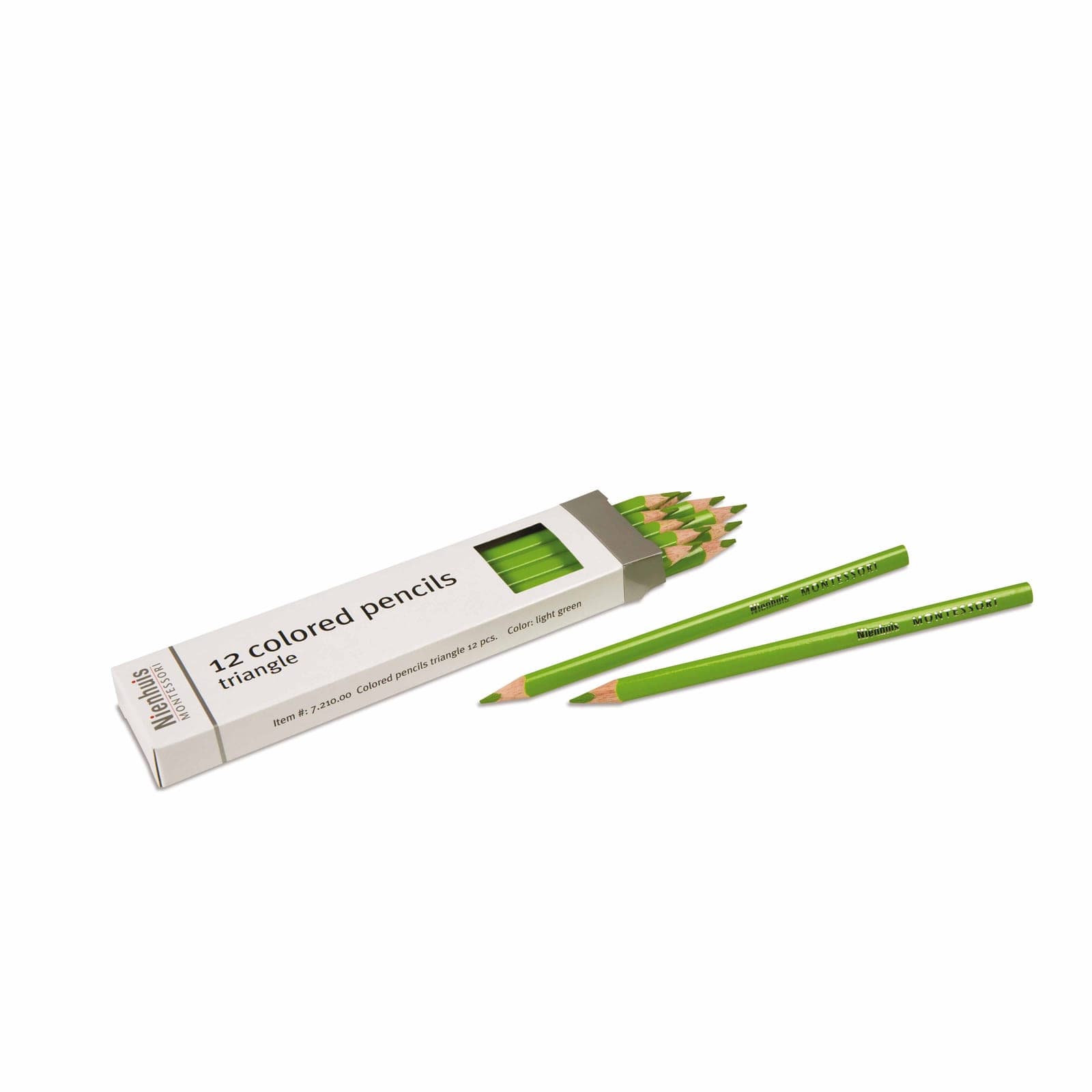 3-Sided Inset Pencils: Light Green — Montessori Material | Faborino