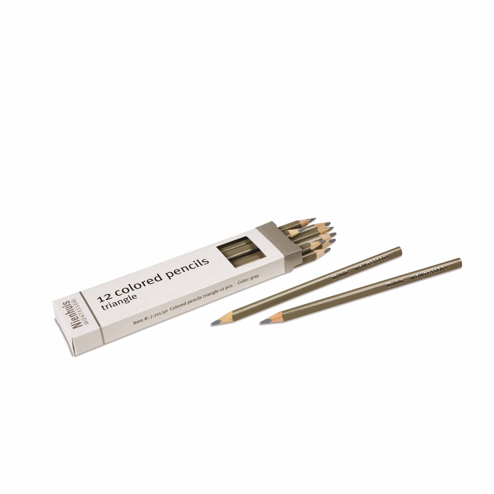 3-Sided Inset Pencils: Gray — Montessori Material | Faborino