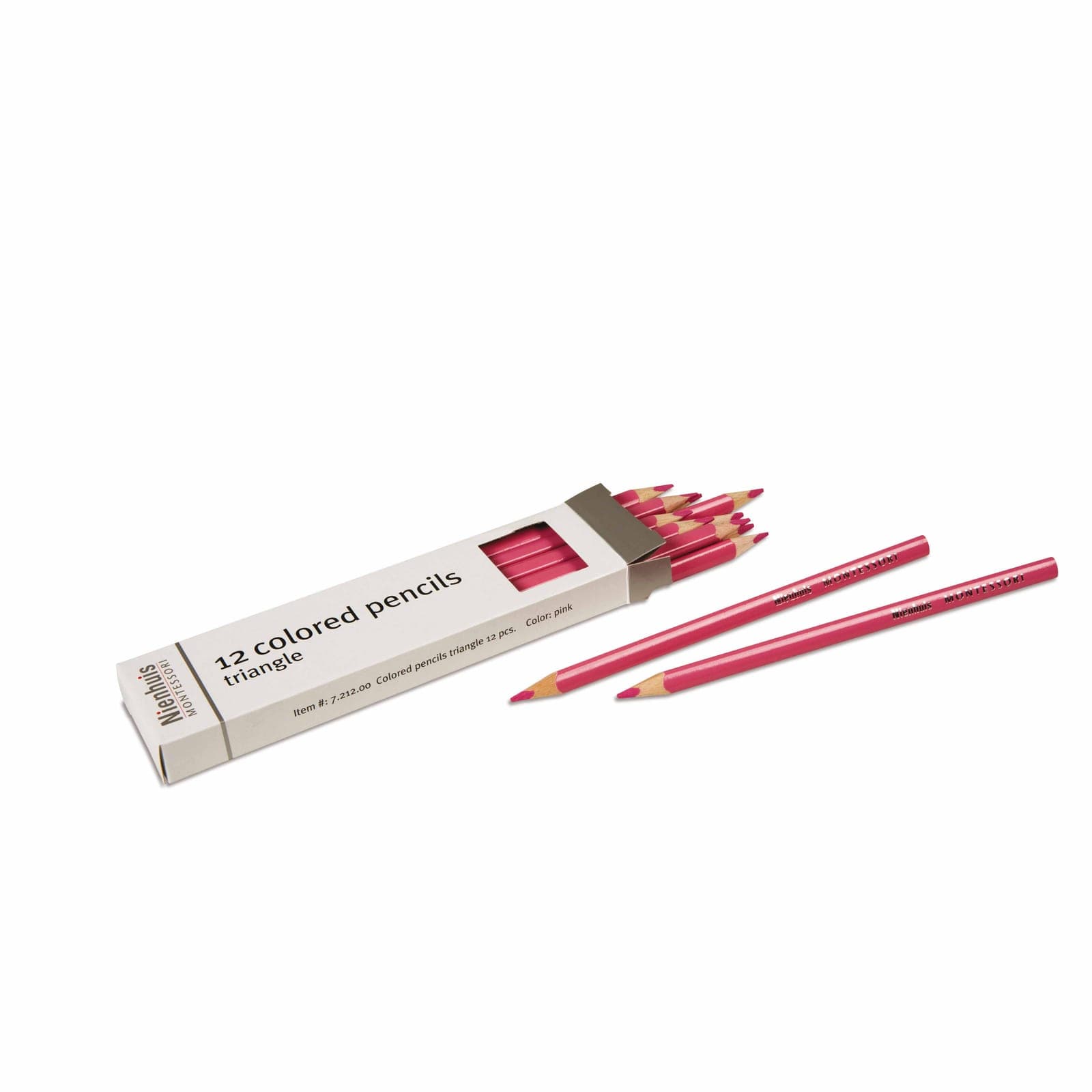 3-Sided Inset Pencils: Pink — Montessori Material | Faborino