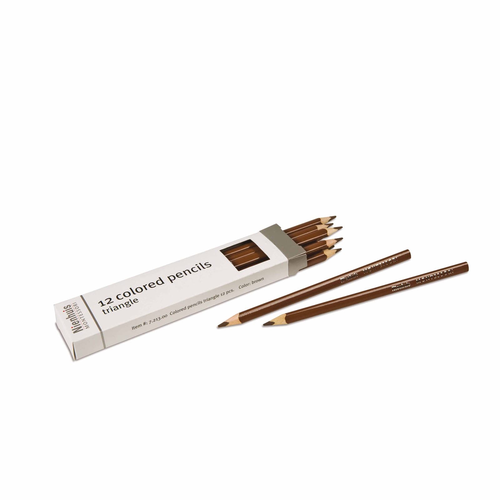 3-Sided Inset Pencils: Brown — Montessori Material | Faborino