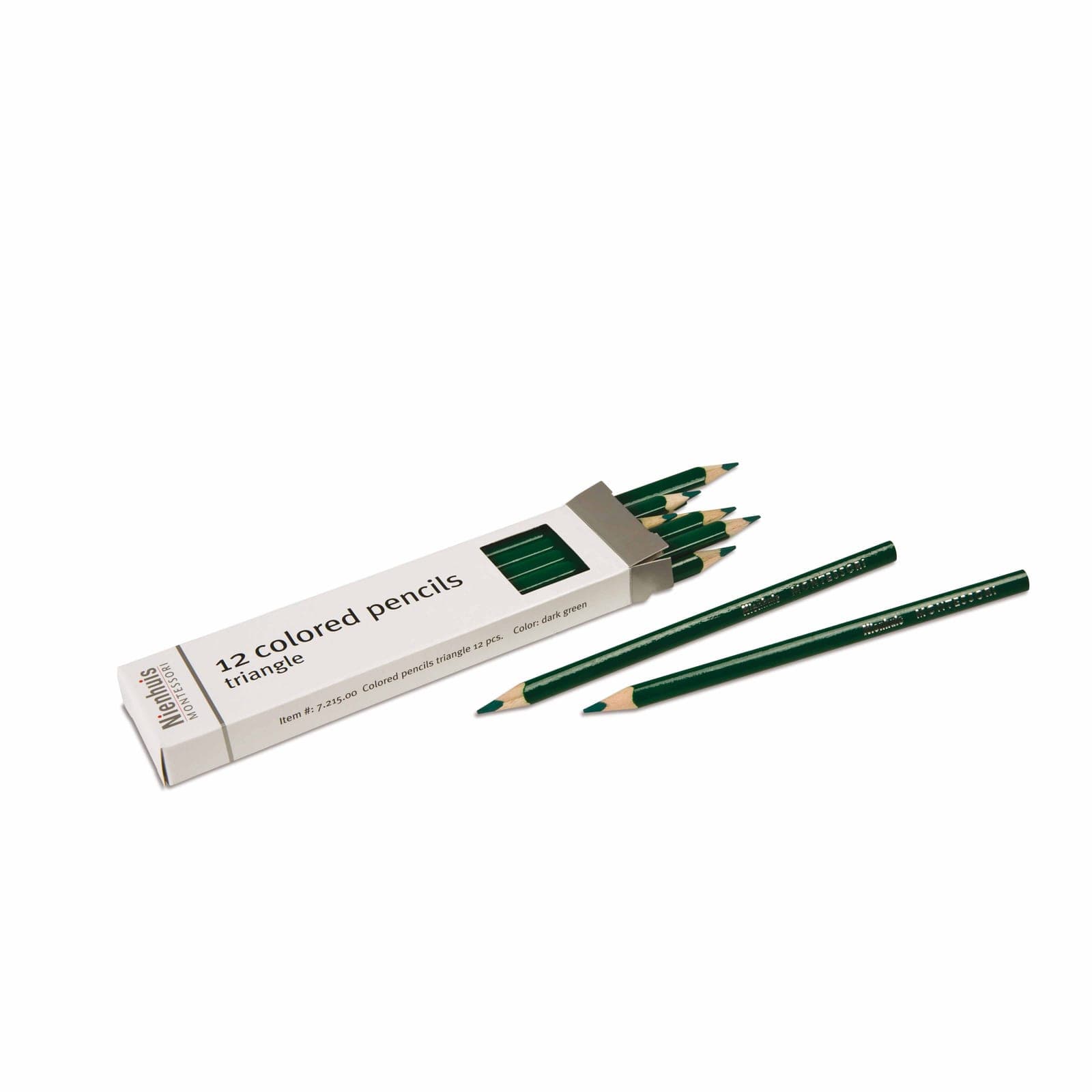 3-Sided Inset Pencils: Dark Green — Montessori Material | Faborino