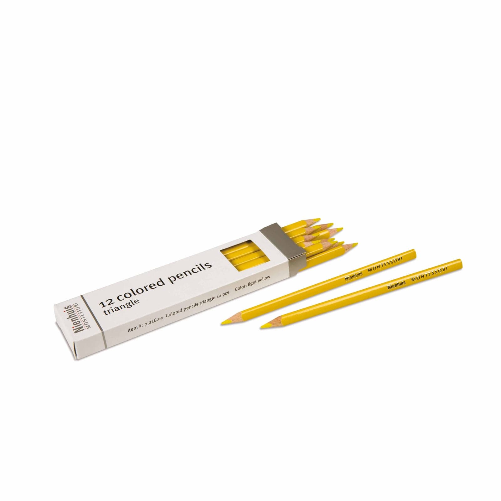 3-Sided Inset Pencils: Light Yellow — Montessori Material | Faborino